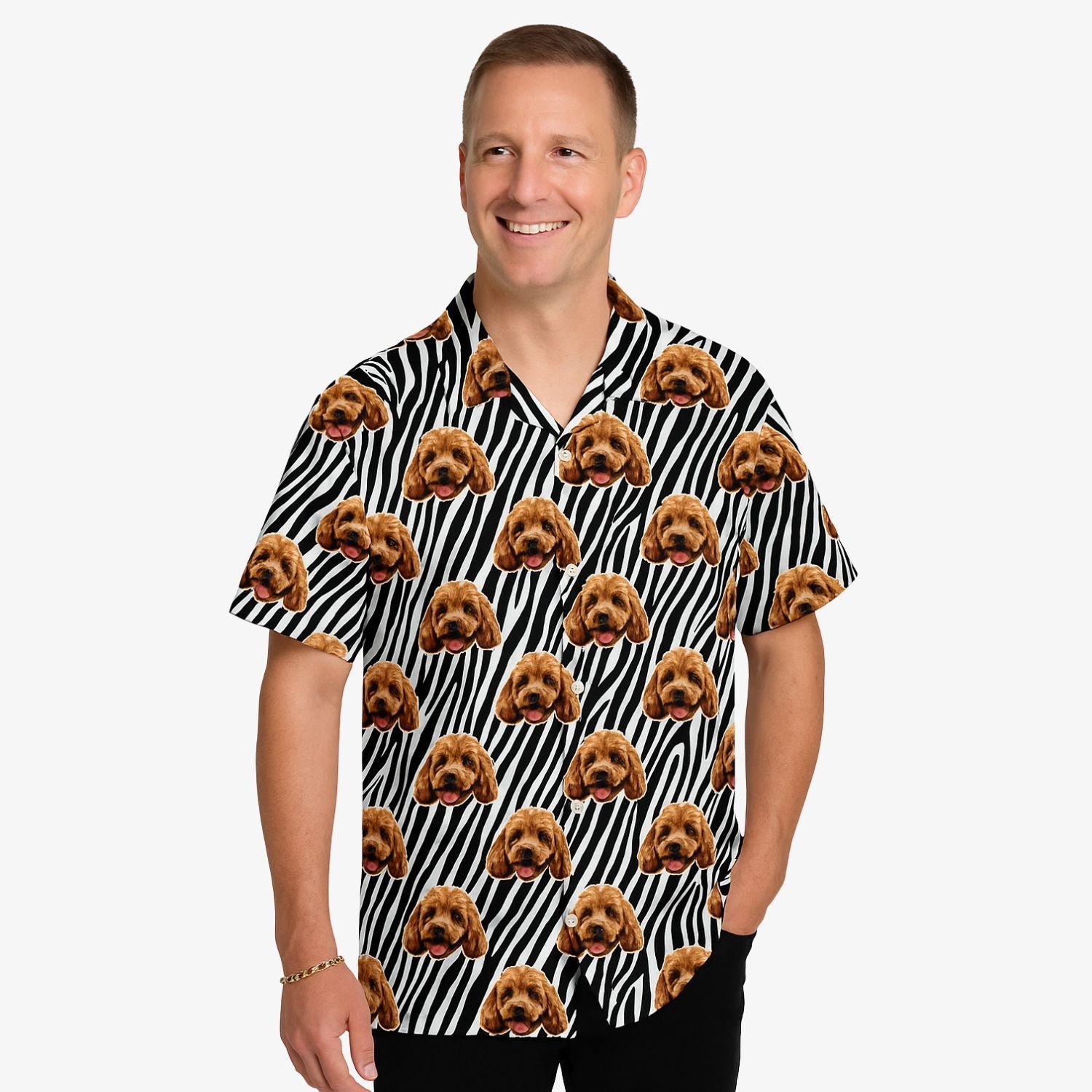 Your Dog Zebra Print Hawaiian Shirt