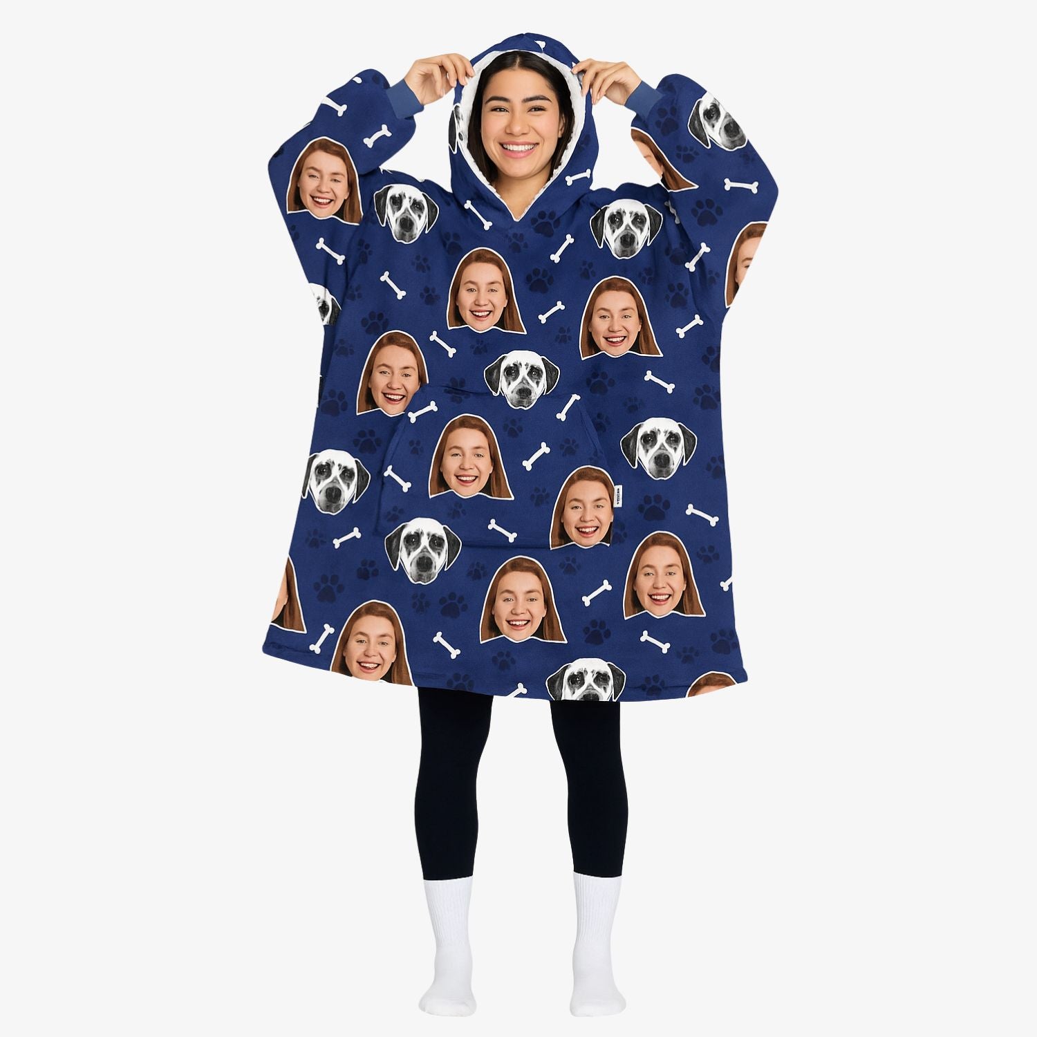 Dog & Owner Personalized Hoodie Blanket