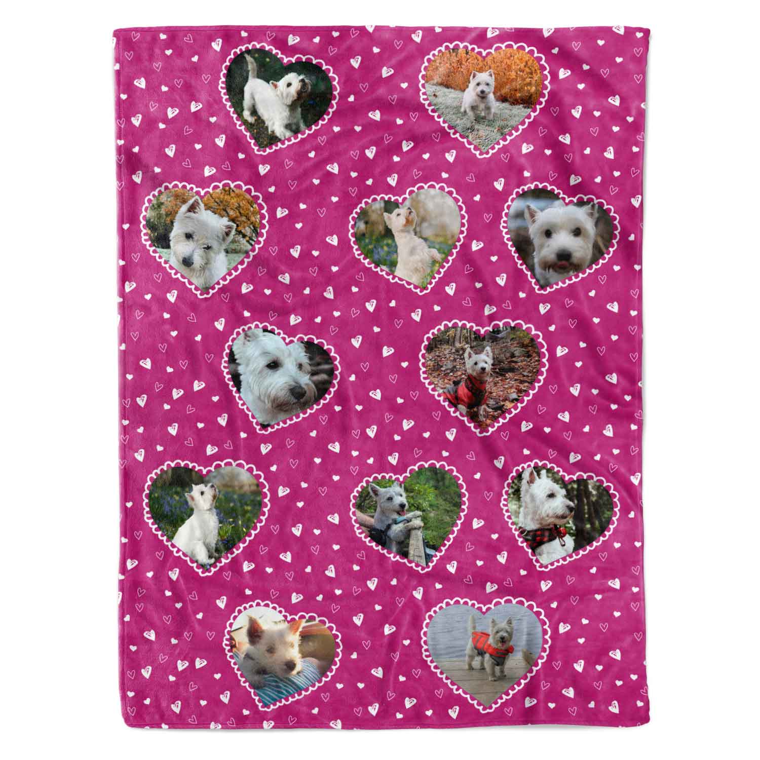 Lace Heart Collage Personalized Dog Blanket