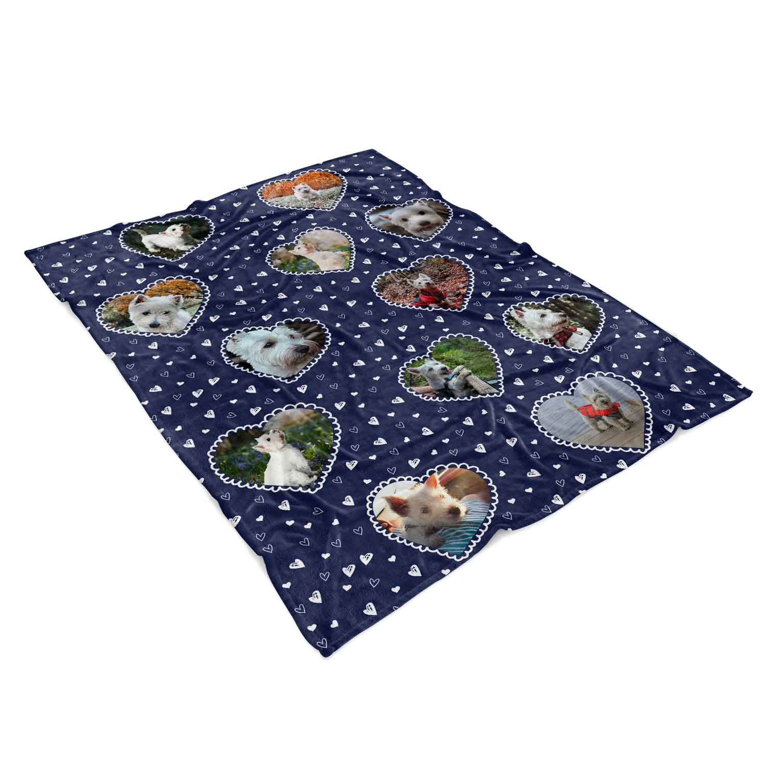 Lace Heart Collage Personalized Dog Blanket
