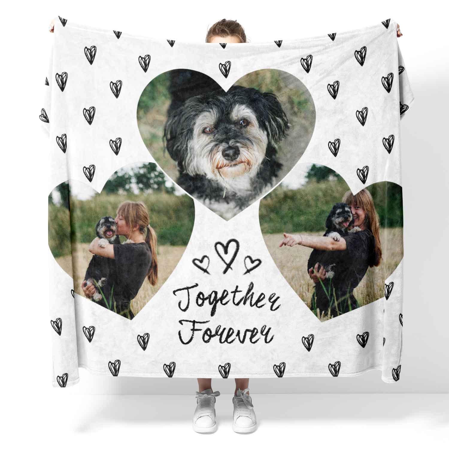 Together Forever Photo Collage Personalized Dog Blanket