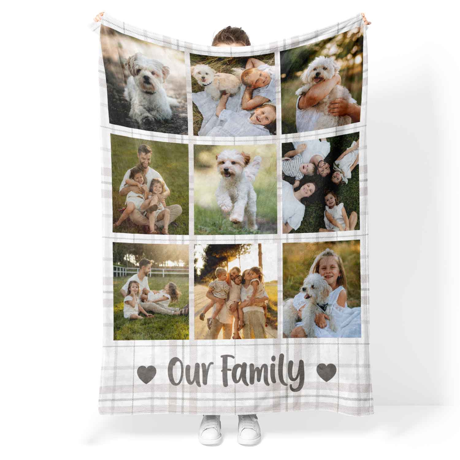 Our Family Photo Collage Personalized Dog Blanket