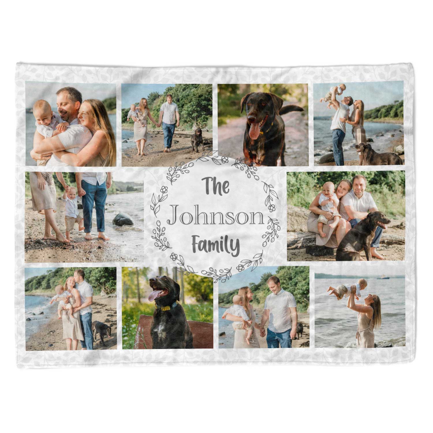 The (Surname) Family Photo Collage Personalized Dog Blanket