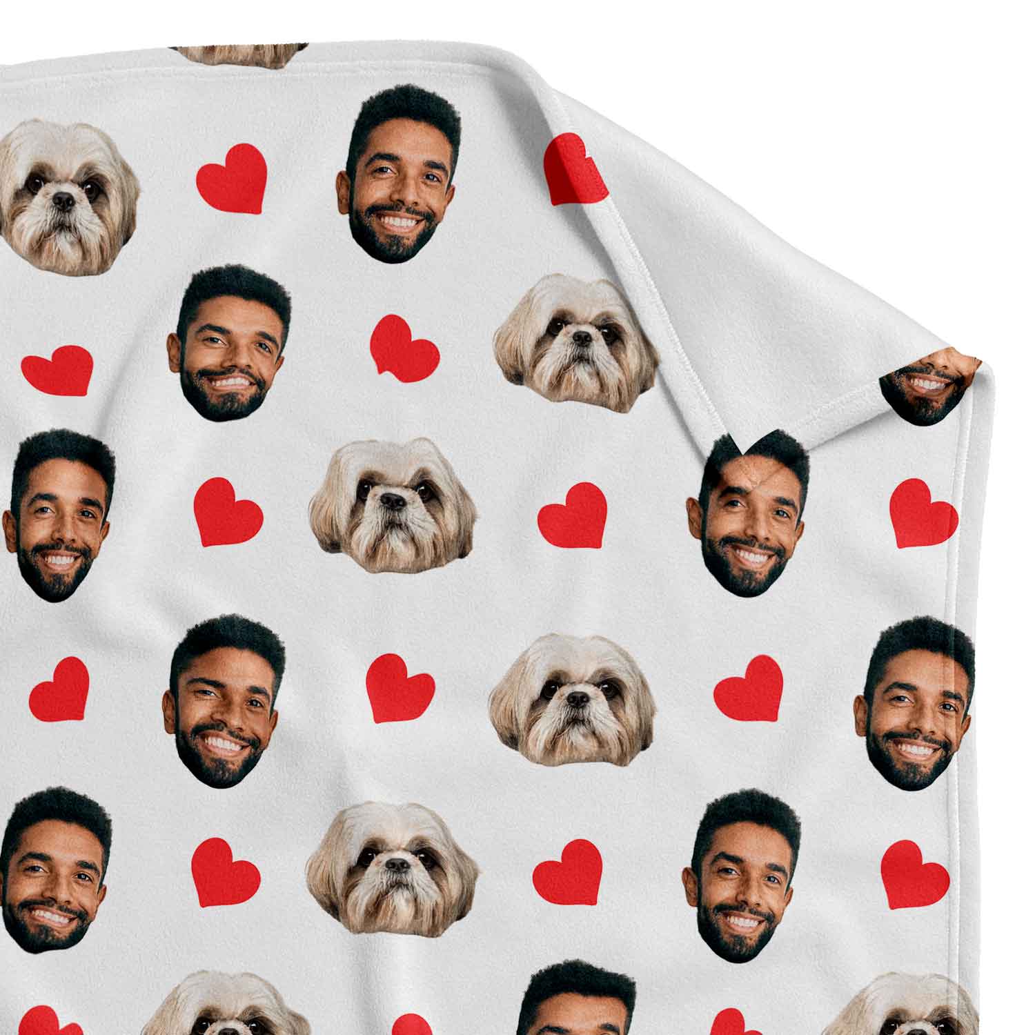 Your Dog Face Hearts Personalized Blanket
