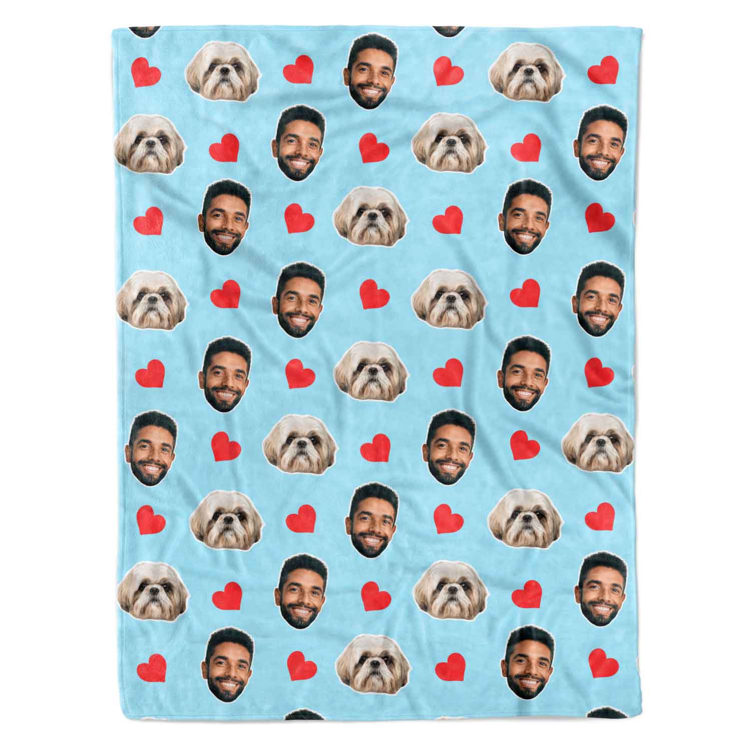 Your Dog Face Hearts Personalized Blanket