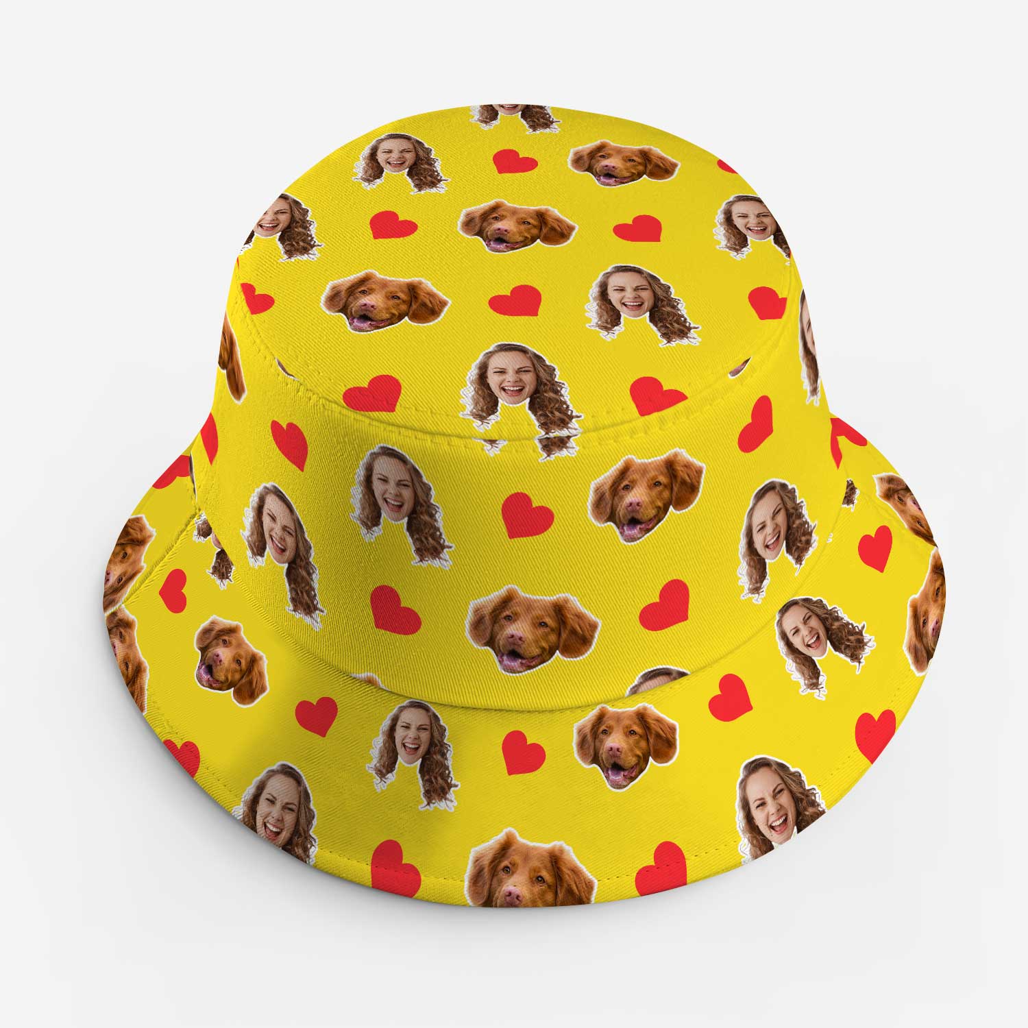 Red Hearts You & Your Dog Custom Bucket Hat