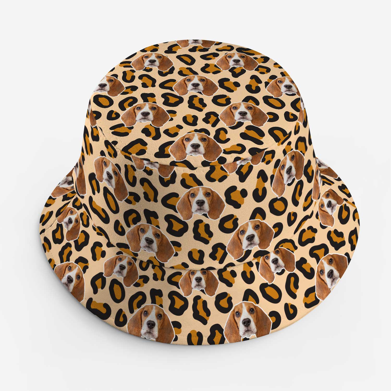 Leopard Print Dog Faces Custom Bucket Hat