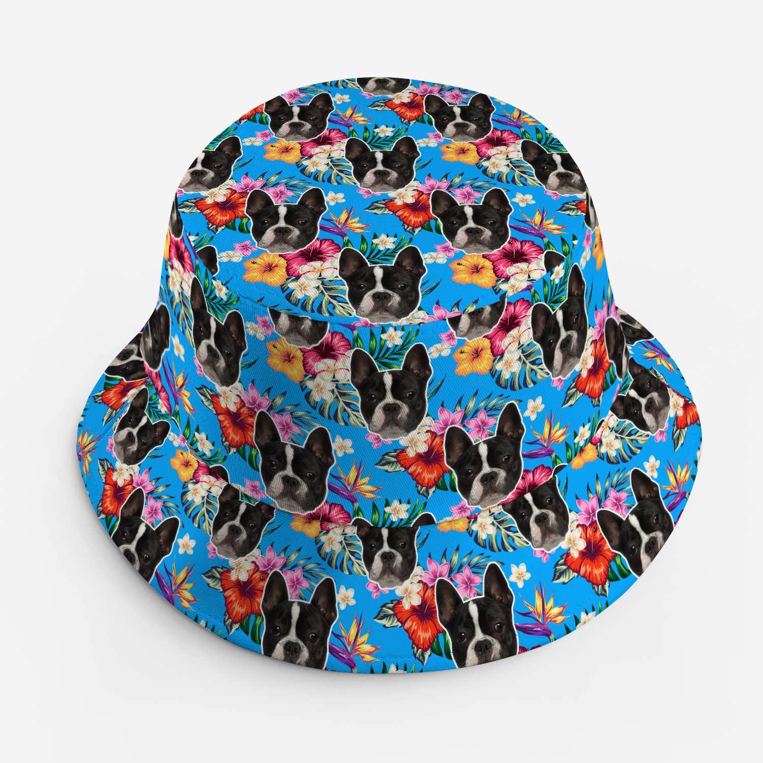 Tropical Hawaiian Dog Faces Custom Bucket Hat