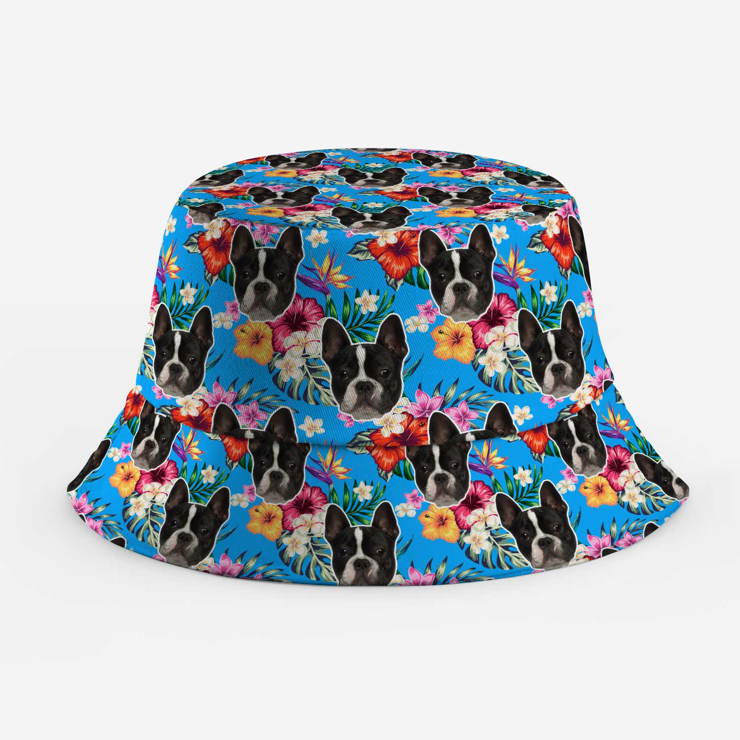 Tropical Hawaiian Dog Faces Custom Bucket Hat