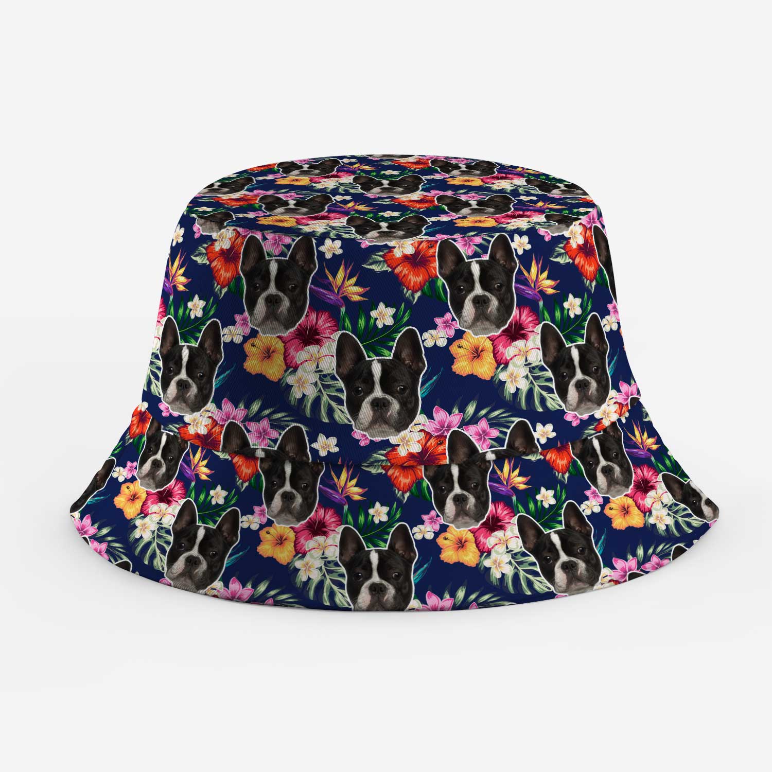 Tropical Hawaiian Dog Faces Custom Bucket Hat