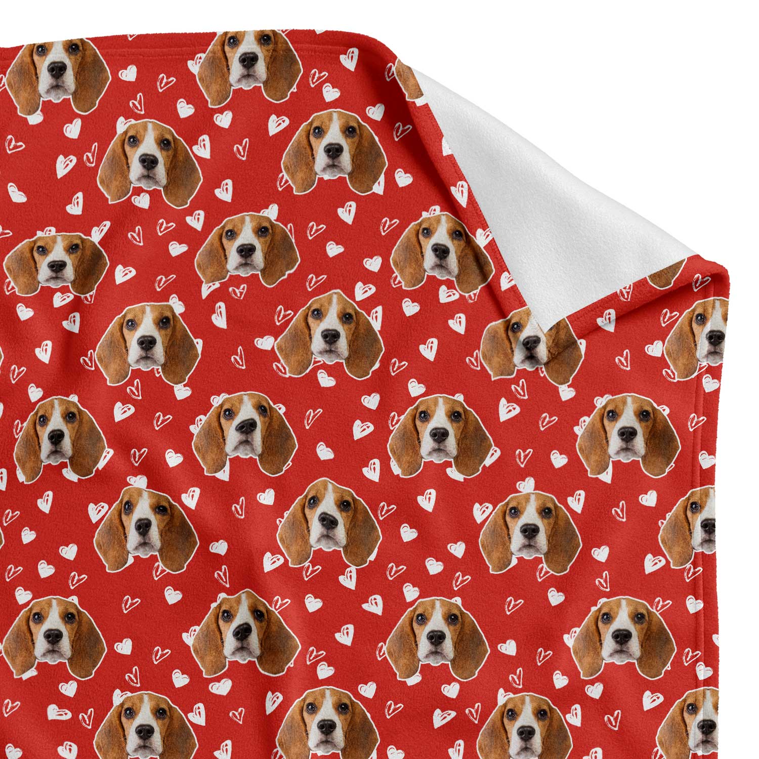 love heart personalized dog blanket