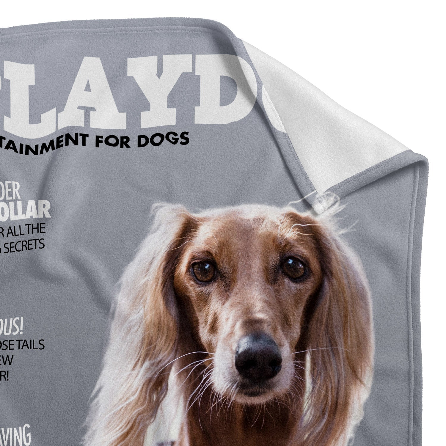 PlayDog Fashion Magazine Cover Personalized Dog Blanket