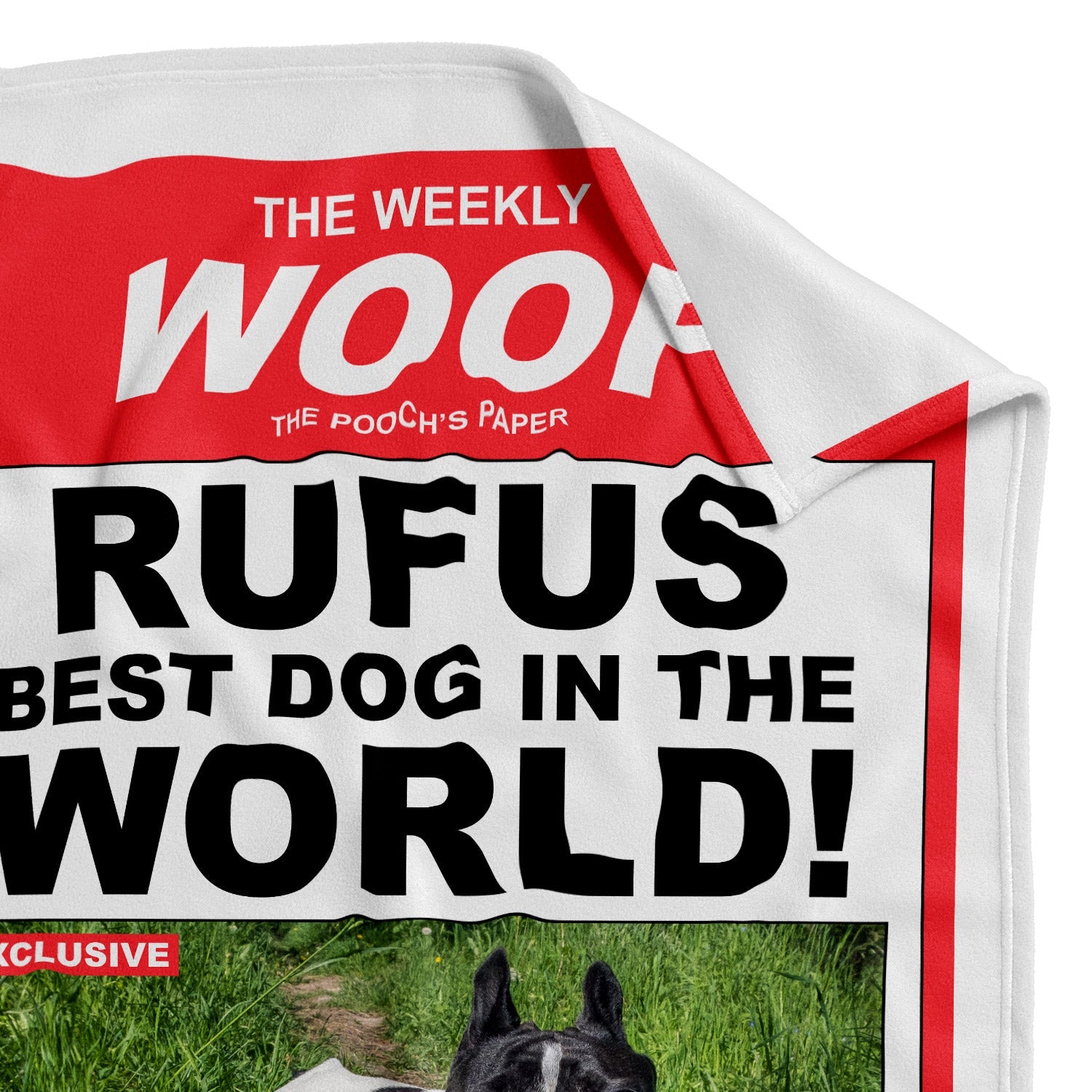 The Weekly Woof! Magazine Cover Personalized Dog Blanket