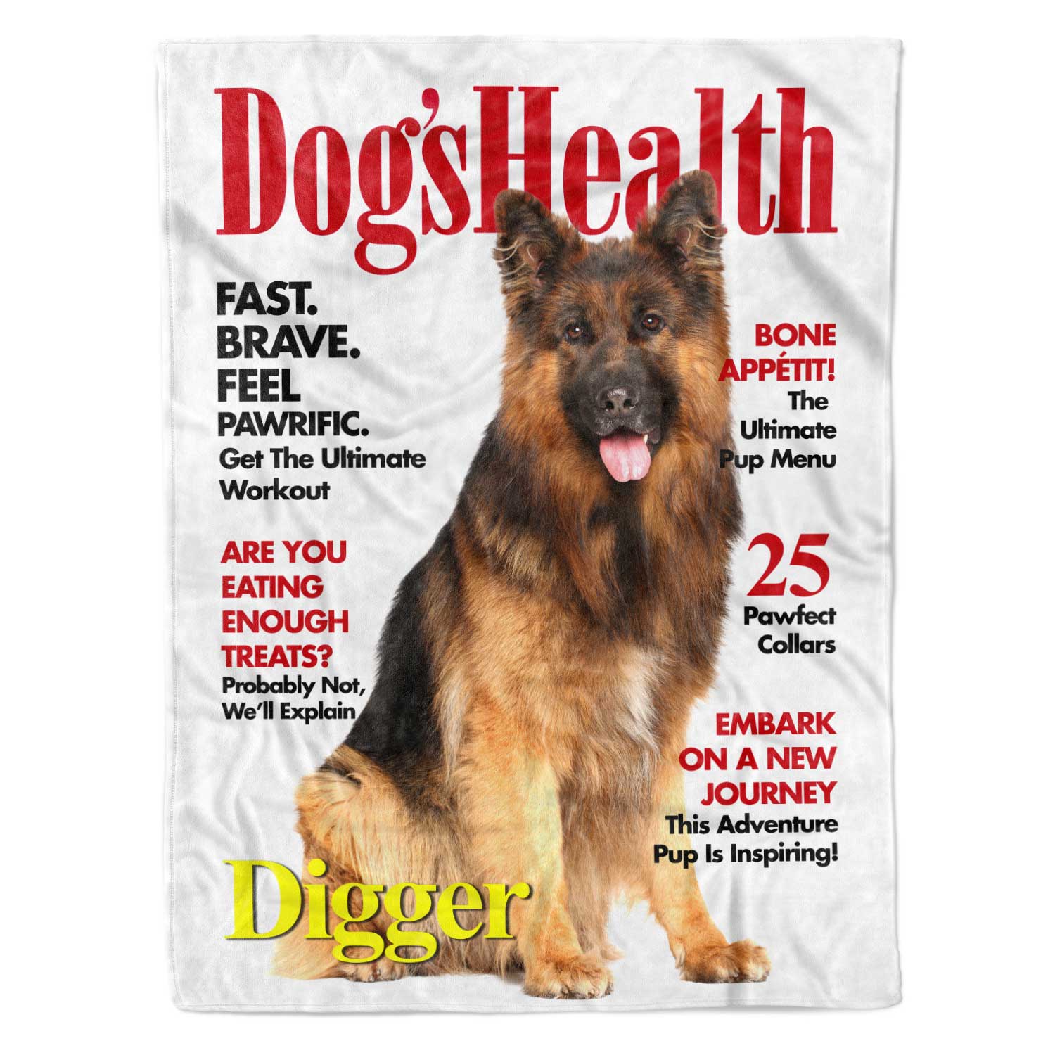 Dogs Health Fashion Magazine Cover Personalized Dog Blanket