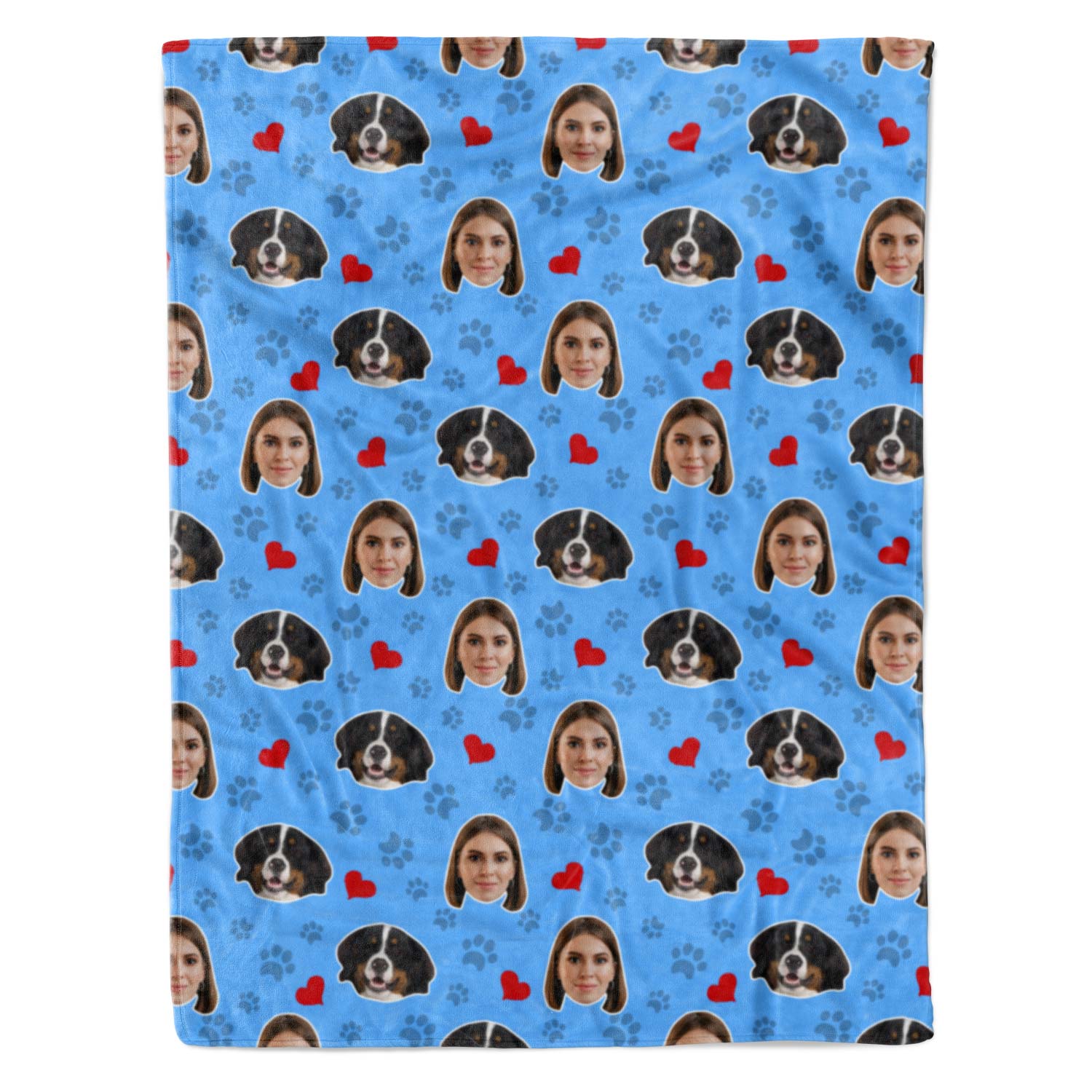 Paws and Hearts Personalized Blanket