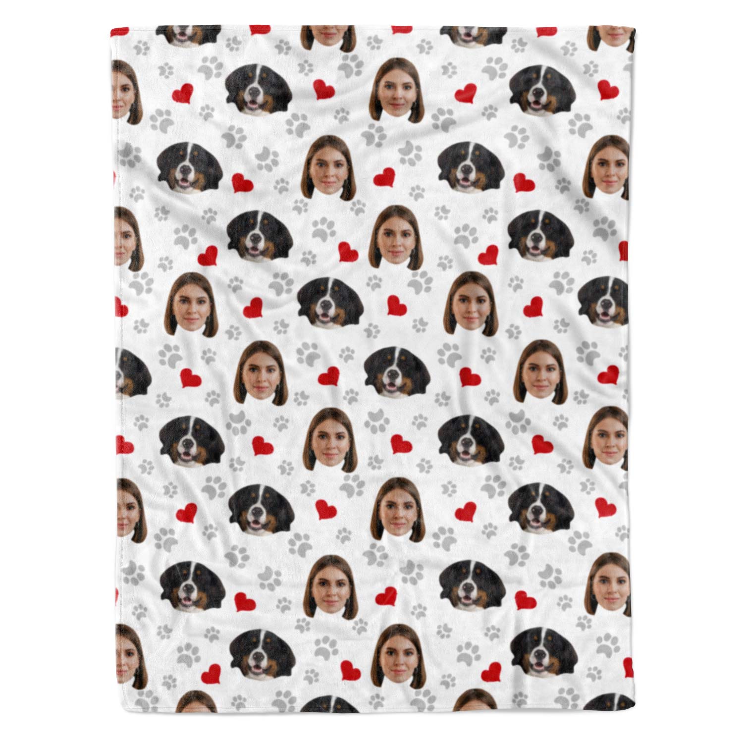 Paws and Hearts Personalized Blanket