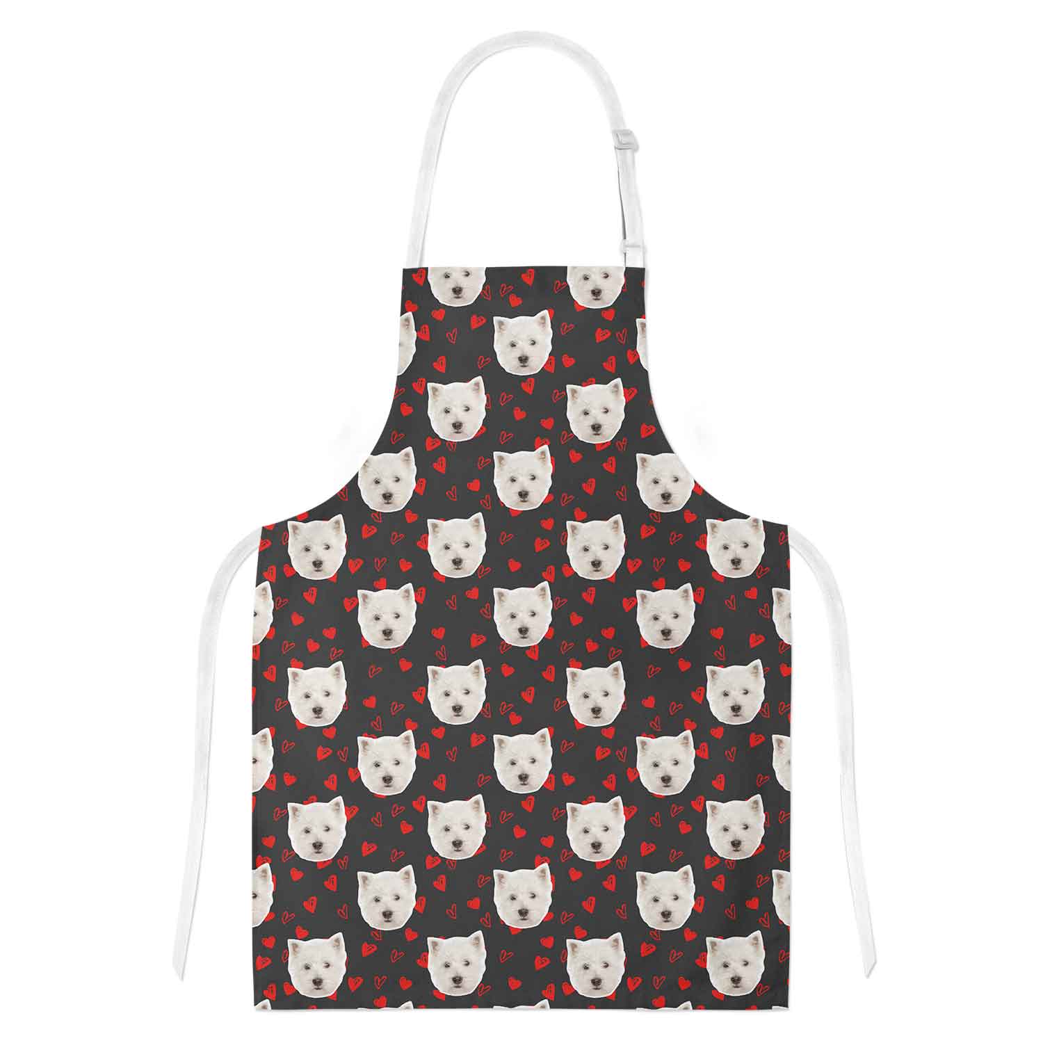 Love Heart Pattern Personalized Dog Apron