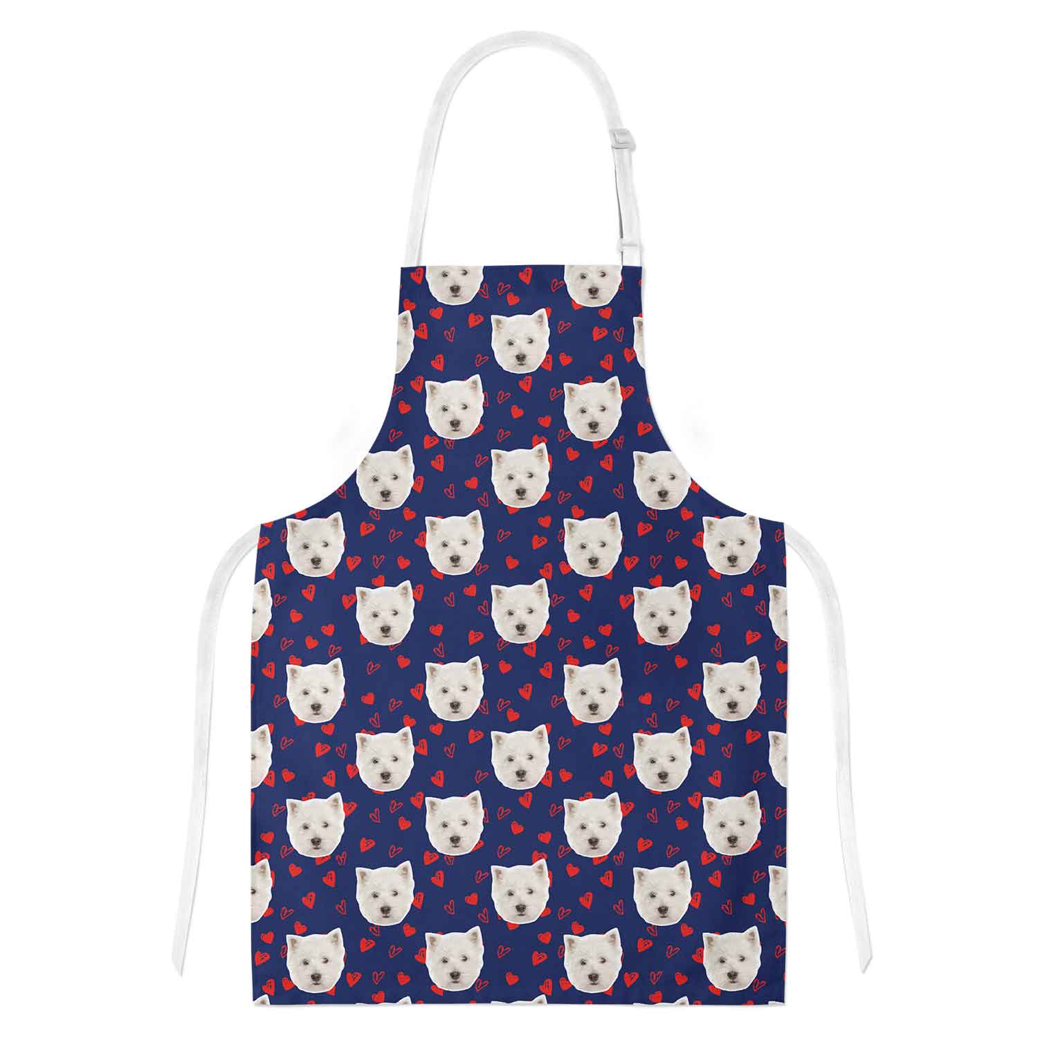Love Heart Pattern Personalized Dog Apron