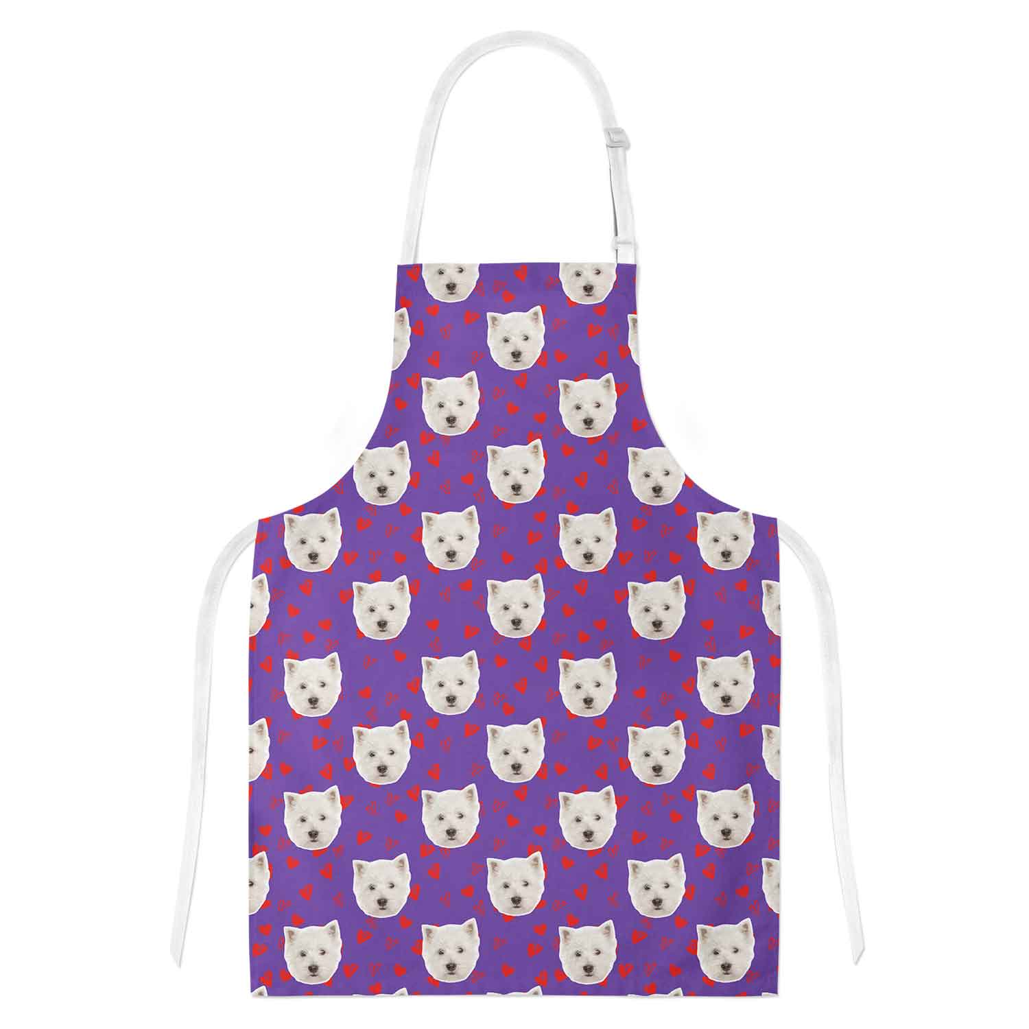 Love Heart Pattern Personalized Dog Apron