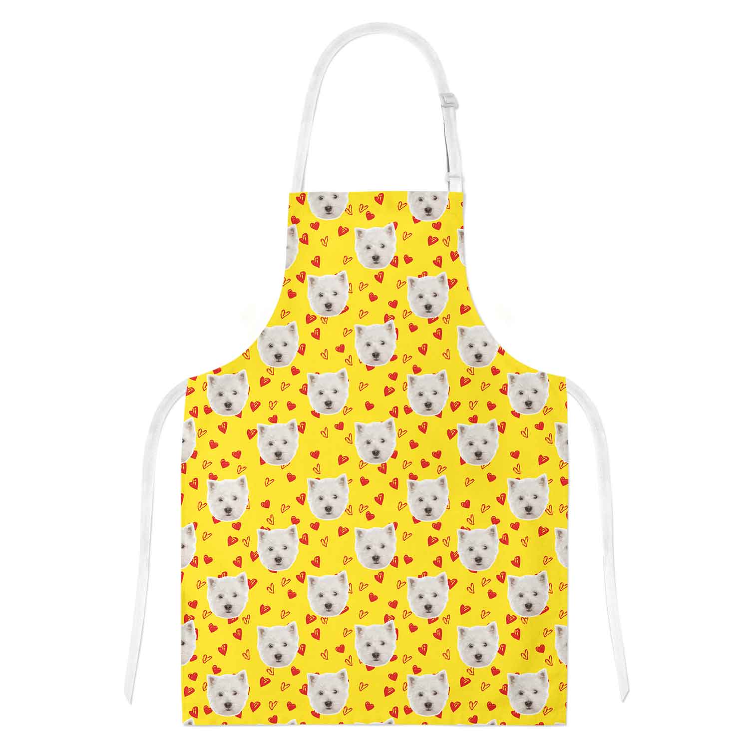 Love Heart Pattern Personalized Dog Apron