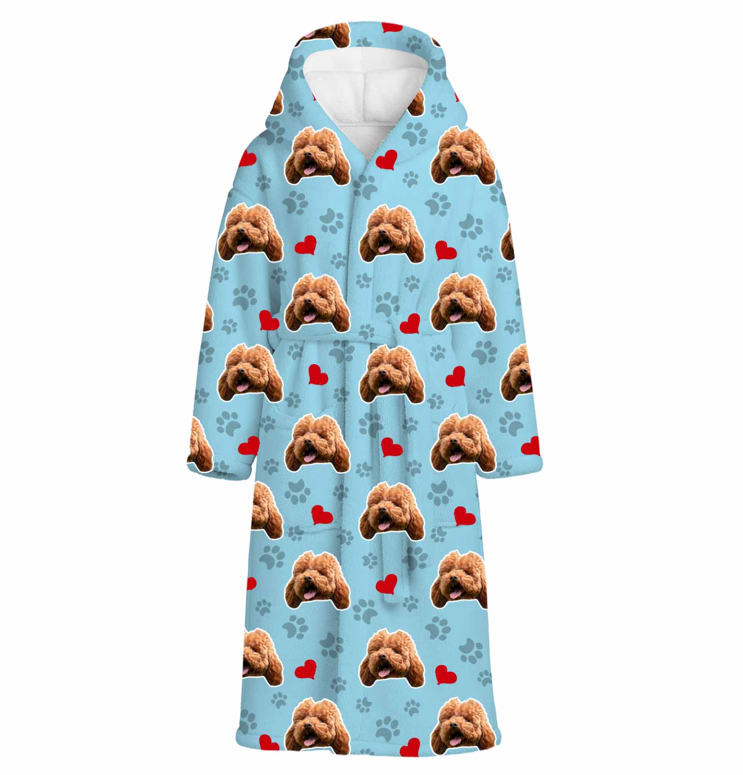 Dog Paws & Hearts Personalized Bathrobe