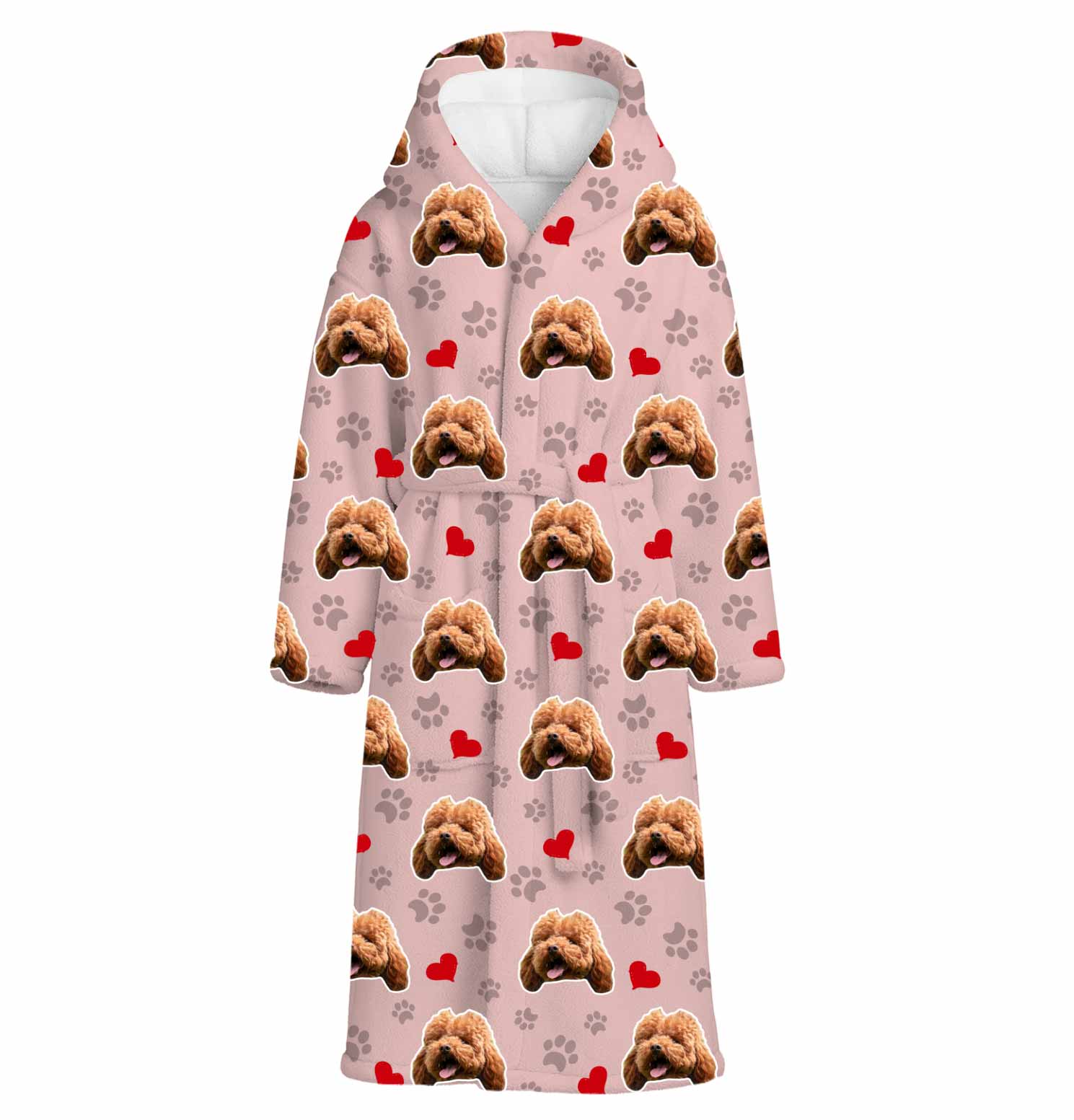 Dog Paws & Hearts Personalized Bathrobe