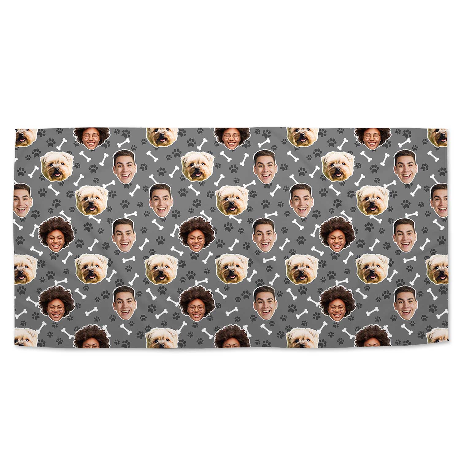 Dogzy Bones Print Personalized Dog Towel