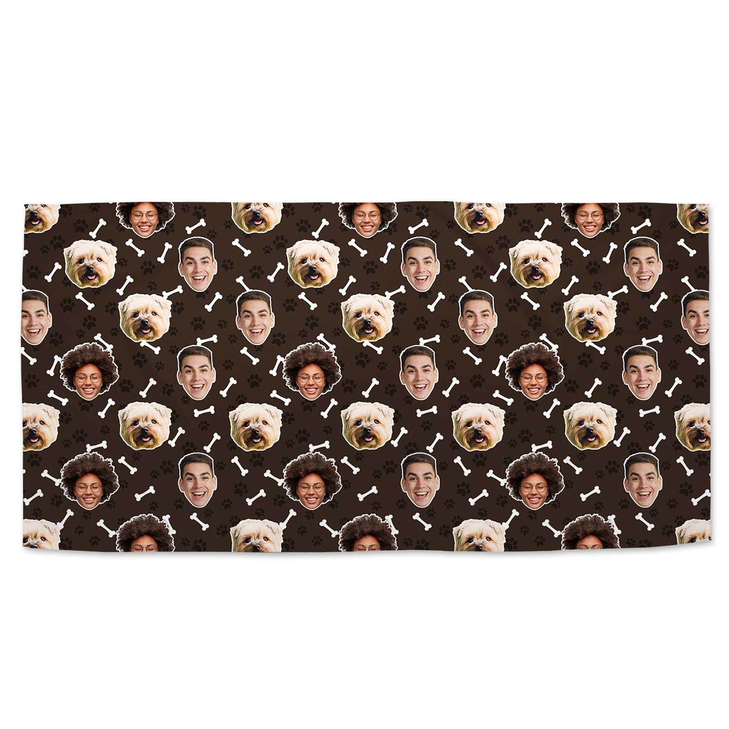 Dogzy Bones Print Personalized Dog Towel