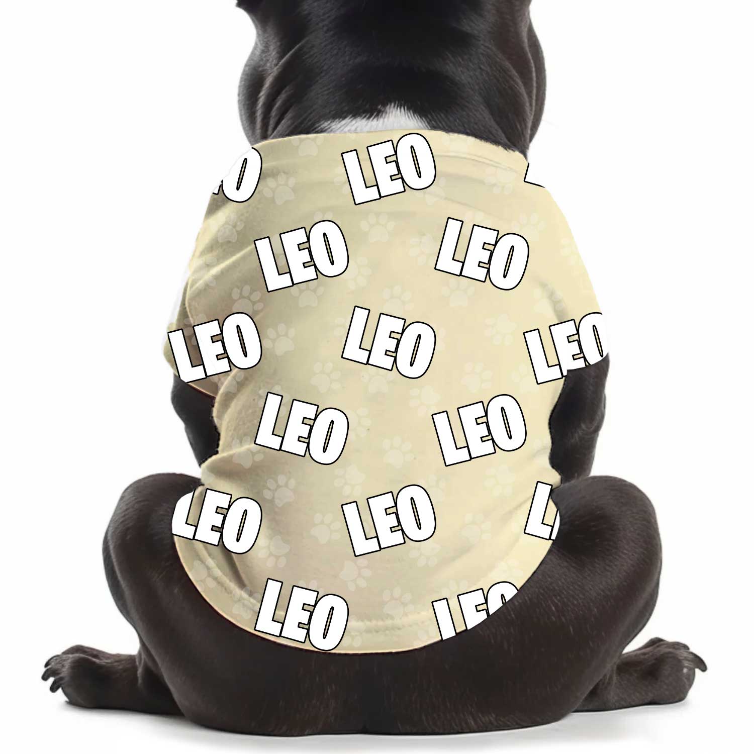 Dog Name Paw Print Personalized Dog T Shirt