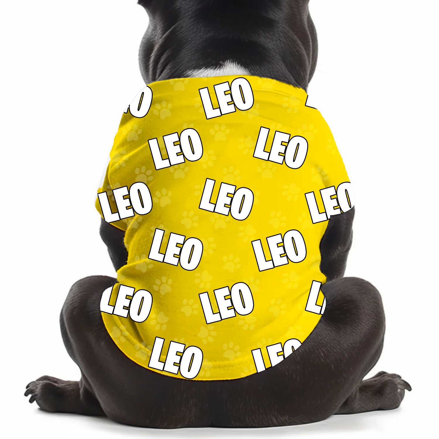 Dog Name Paw Print Personalized Dog T Shirt