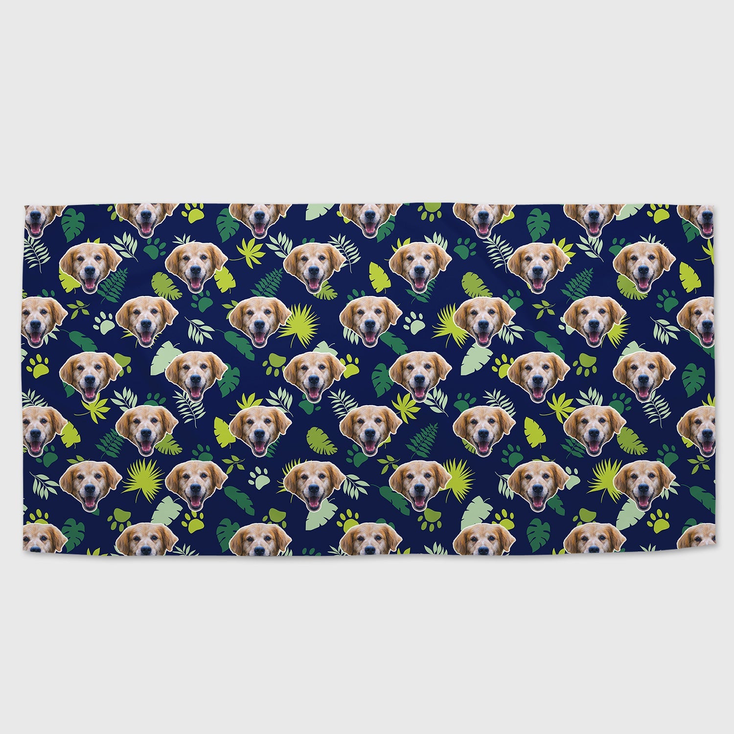 Leaf Pattern Personalized Dog Towel