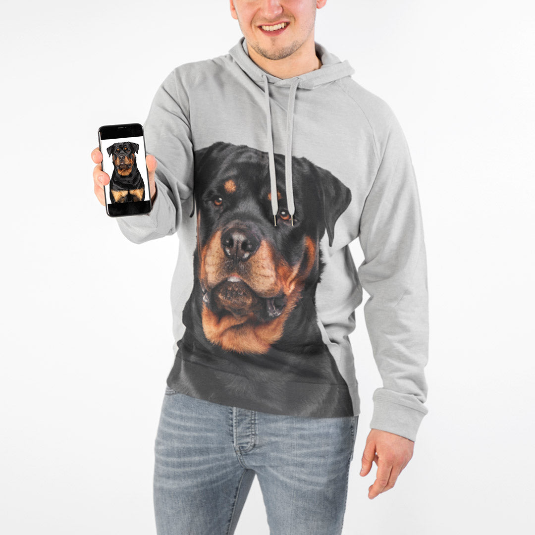 Personalized Dog Face Mens Hoodie
