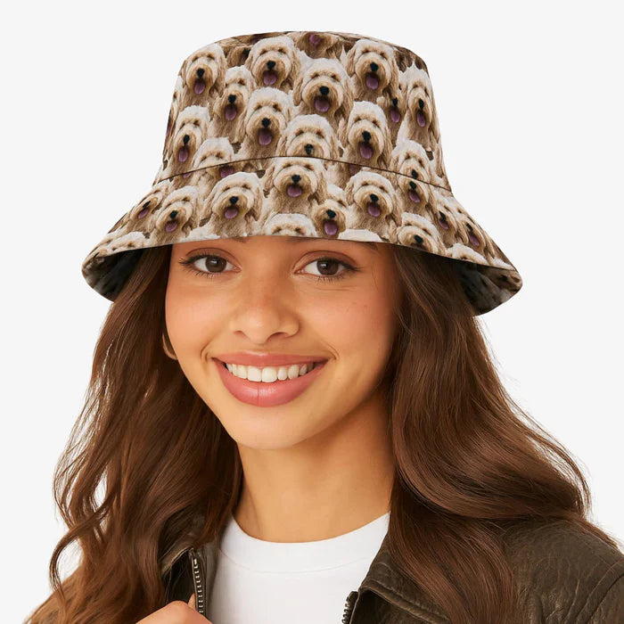 Dog Face Mash Custom Bucket Hat