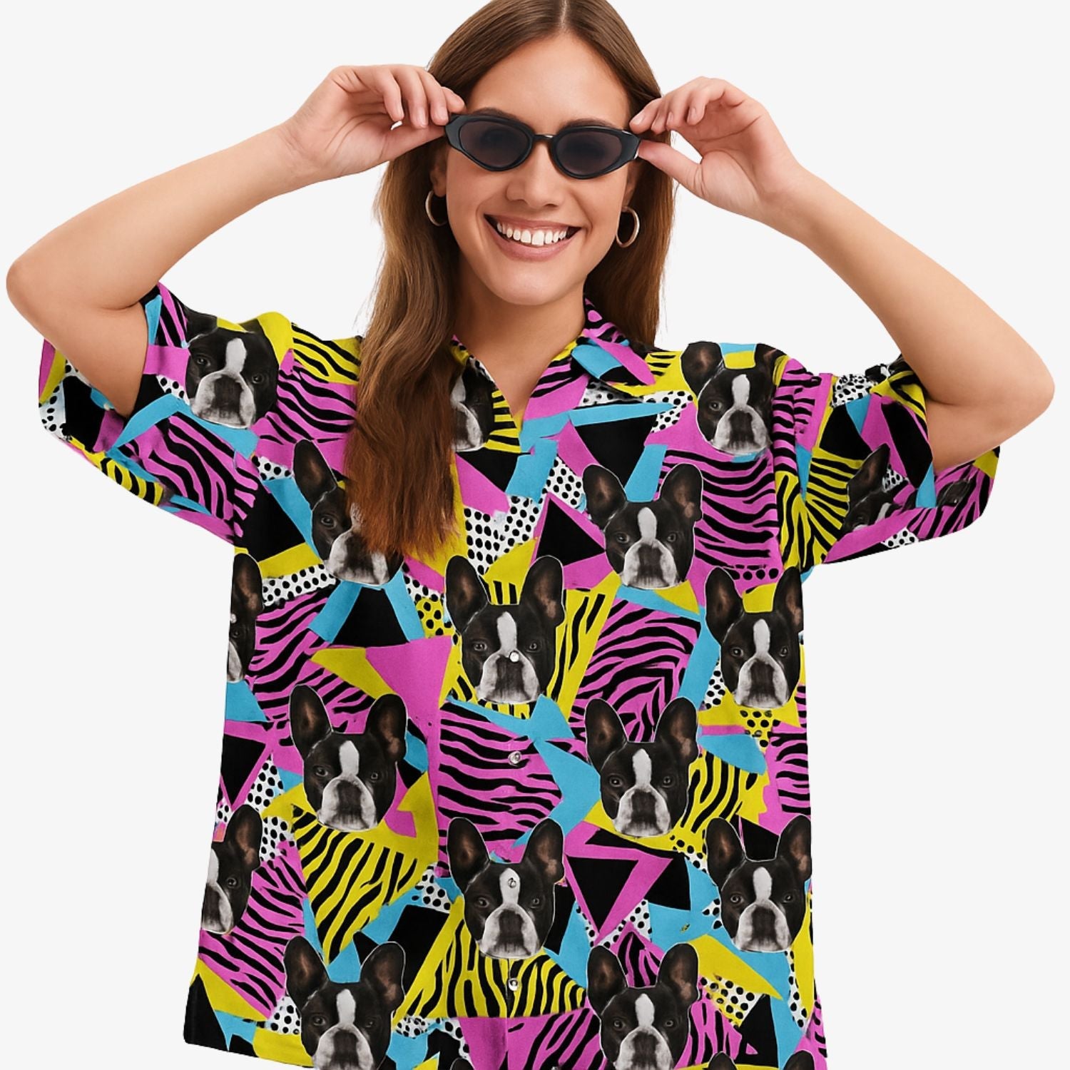 Your Dog Retro Pattern Custom Hawaiian Shirt