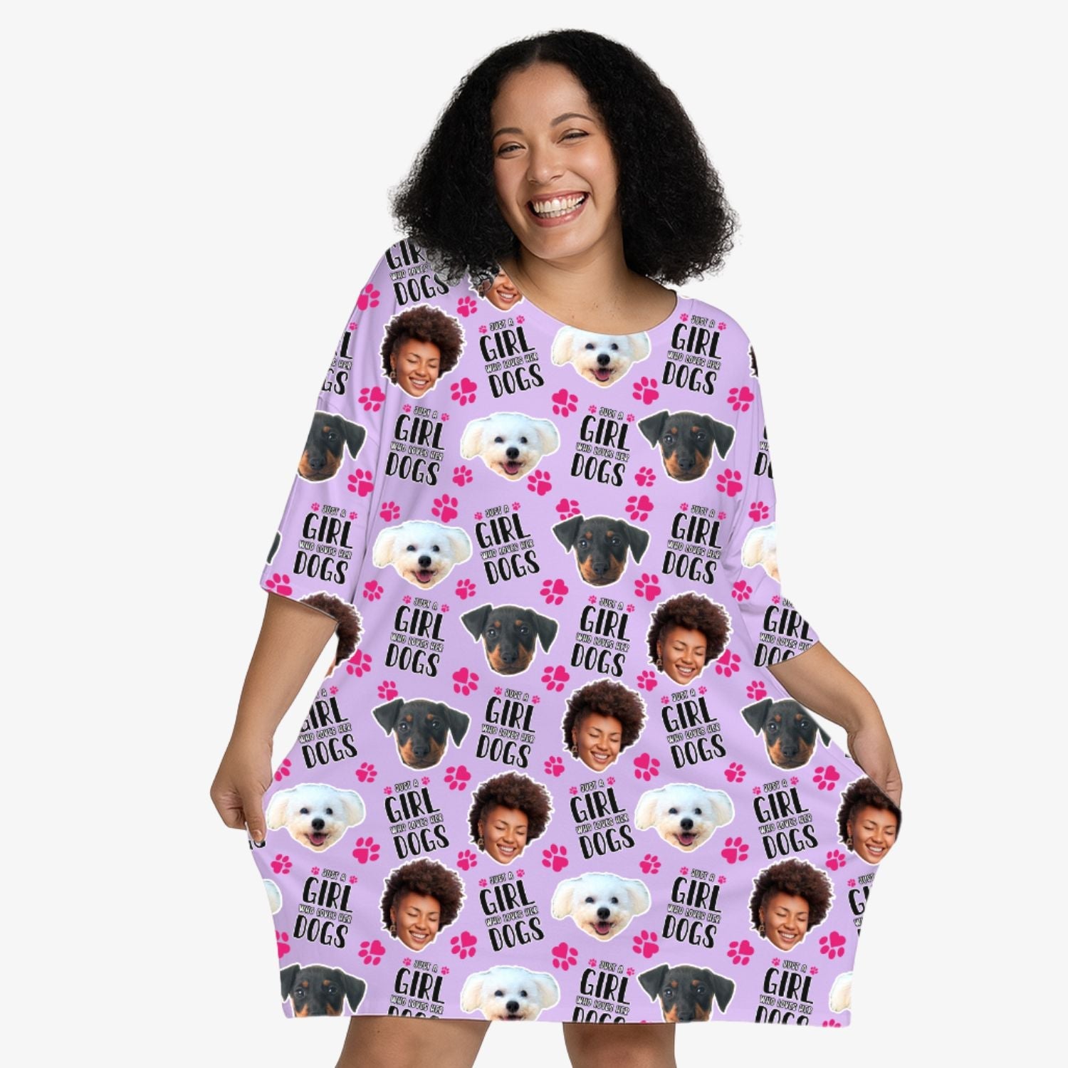 Just a Girl Who Loves Her Dogs Ladies Sleepy Nightshirt