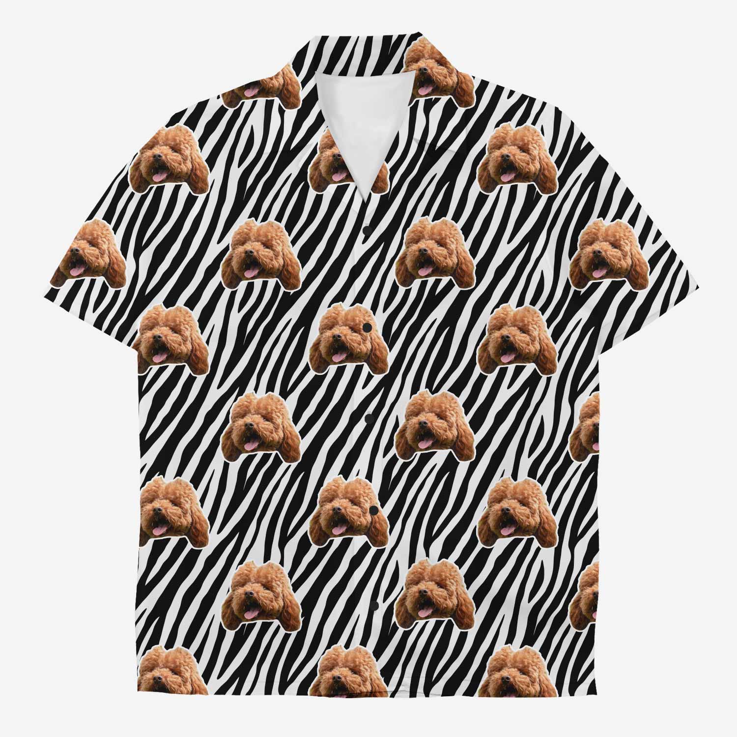 Your Dog Zebra Print Custom Hawaiian Shirt