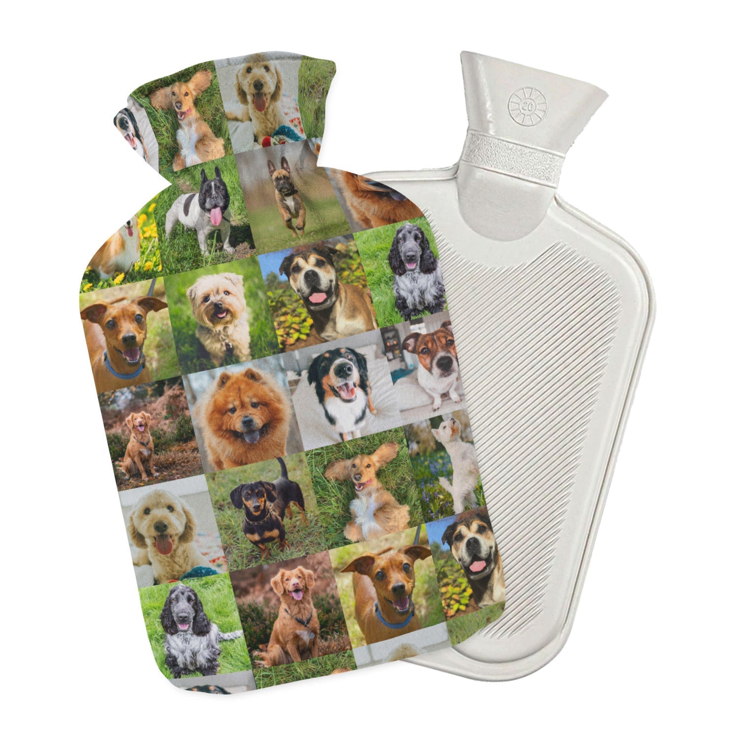 photo collage personalized dog hot water bottle