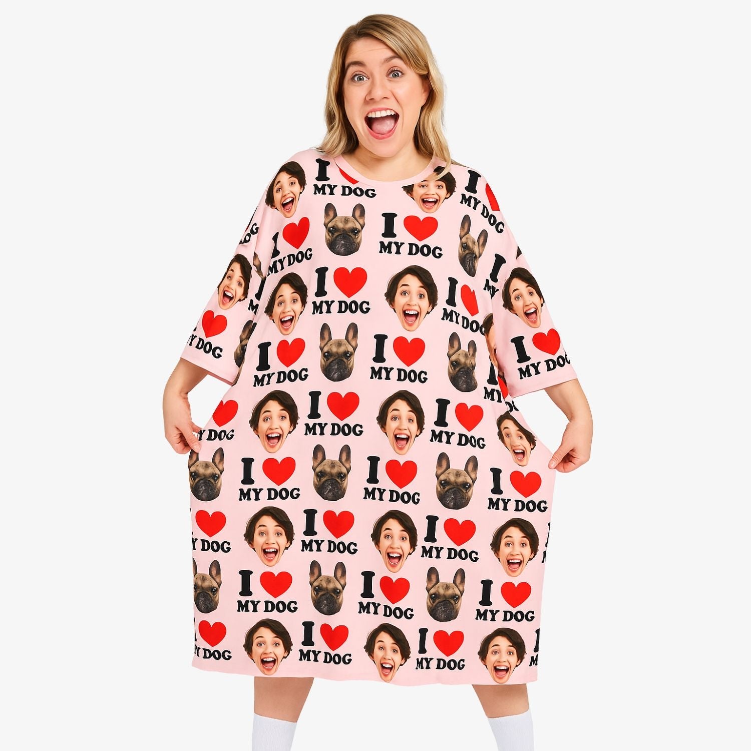 I Heart My Dog Custom Sleep Tee