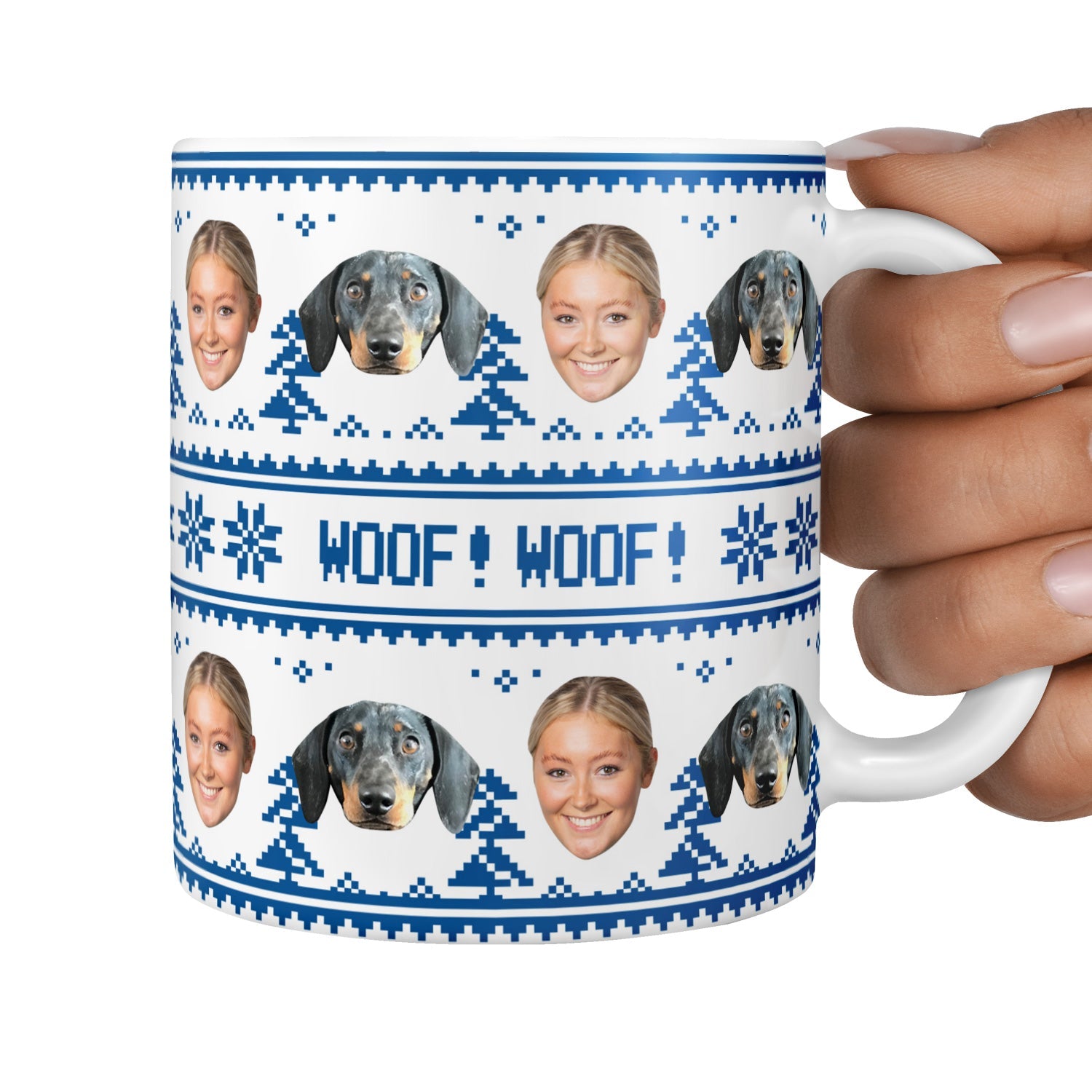 Nordic Woof Woof Personalized Christmas Mug
