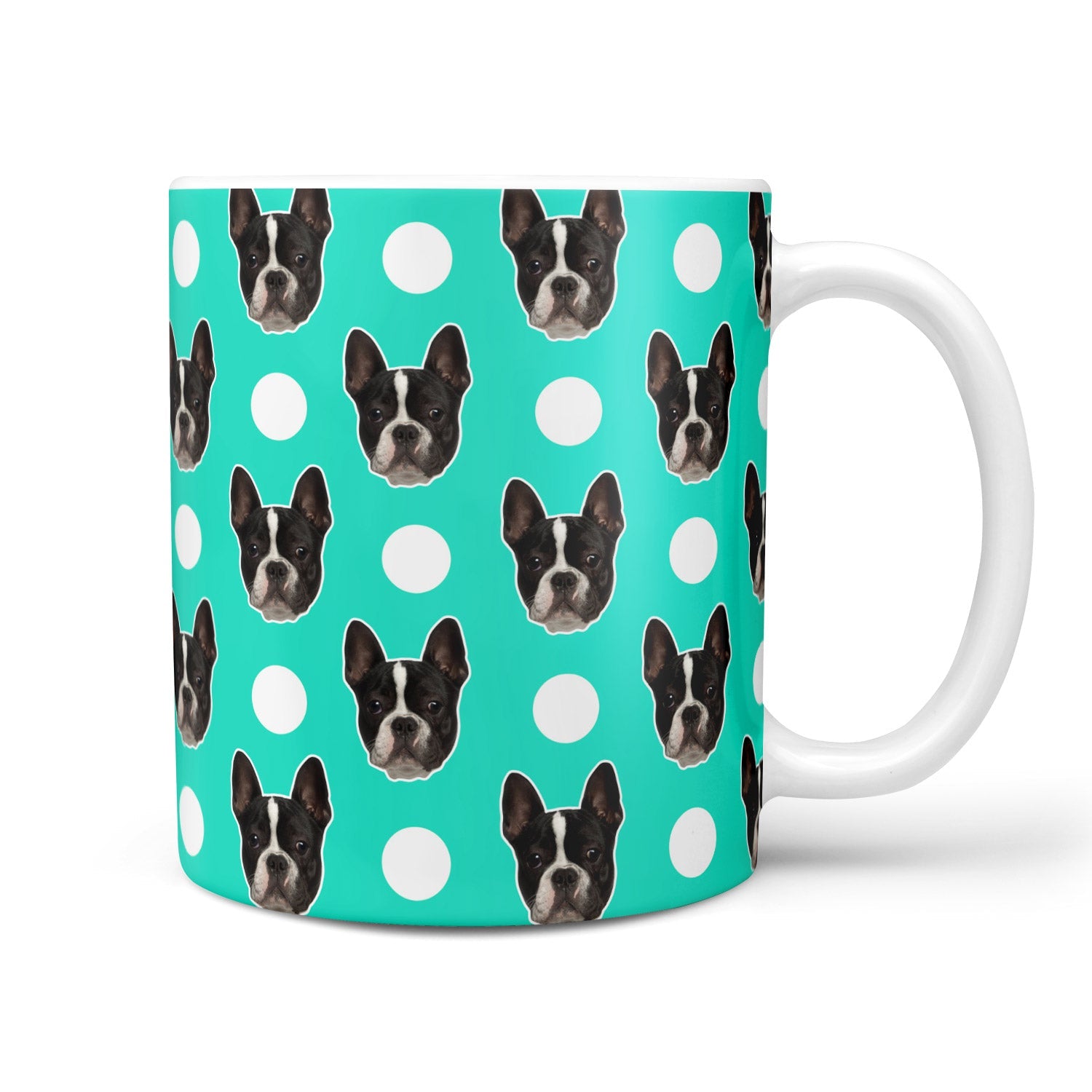 Polka Dot Pattern Personalized Dog Mug