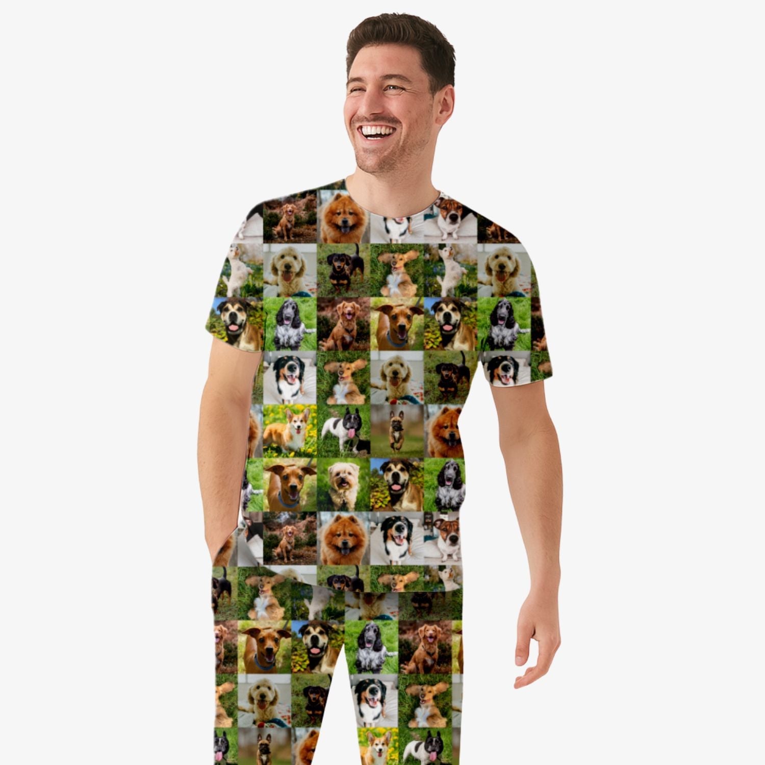 Men's Photo Collage Pajamas - Trousers Set
