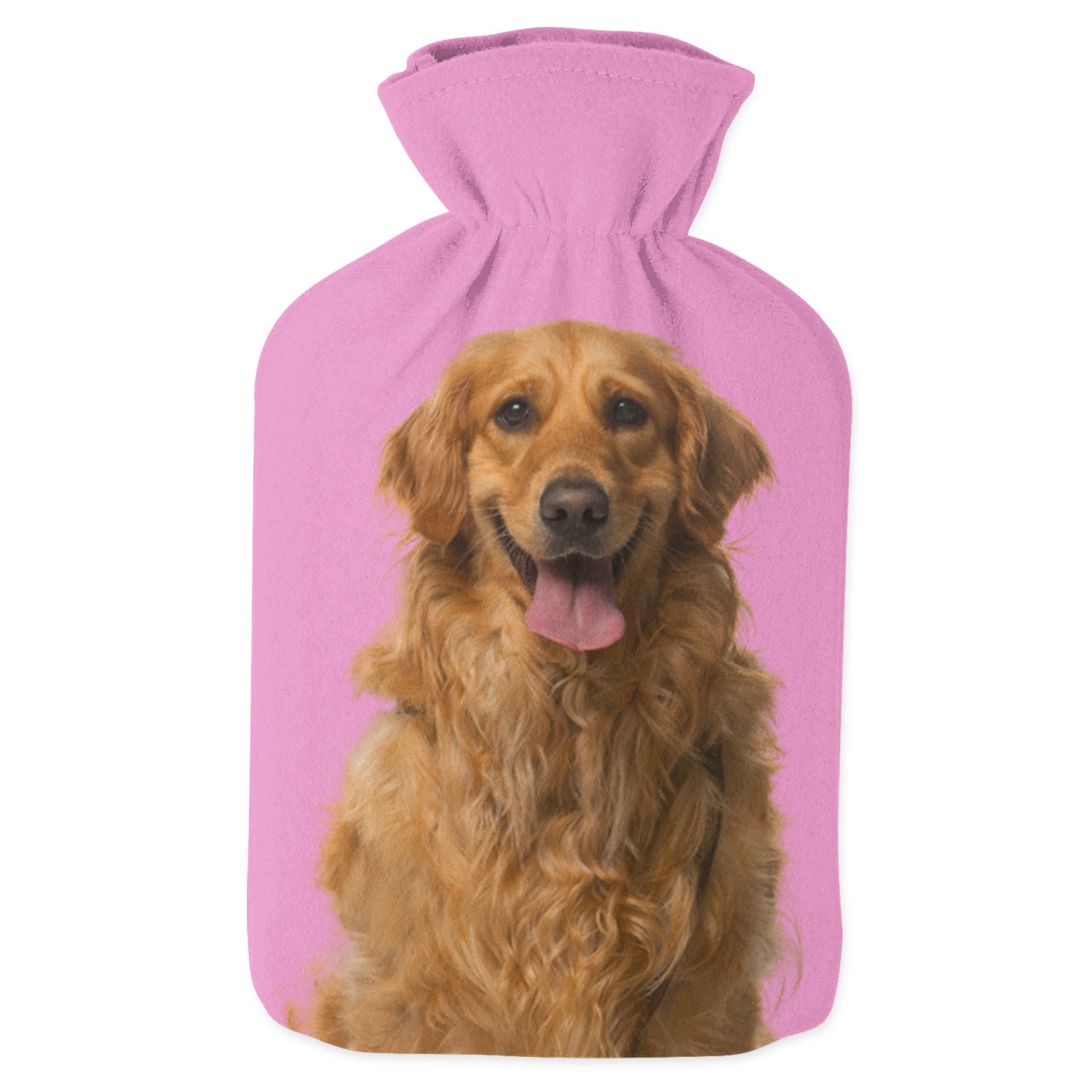 pink personalized dog hot water bottle