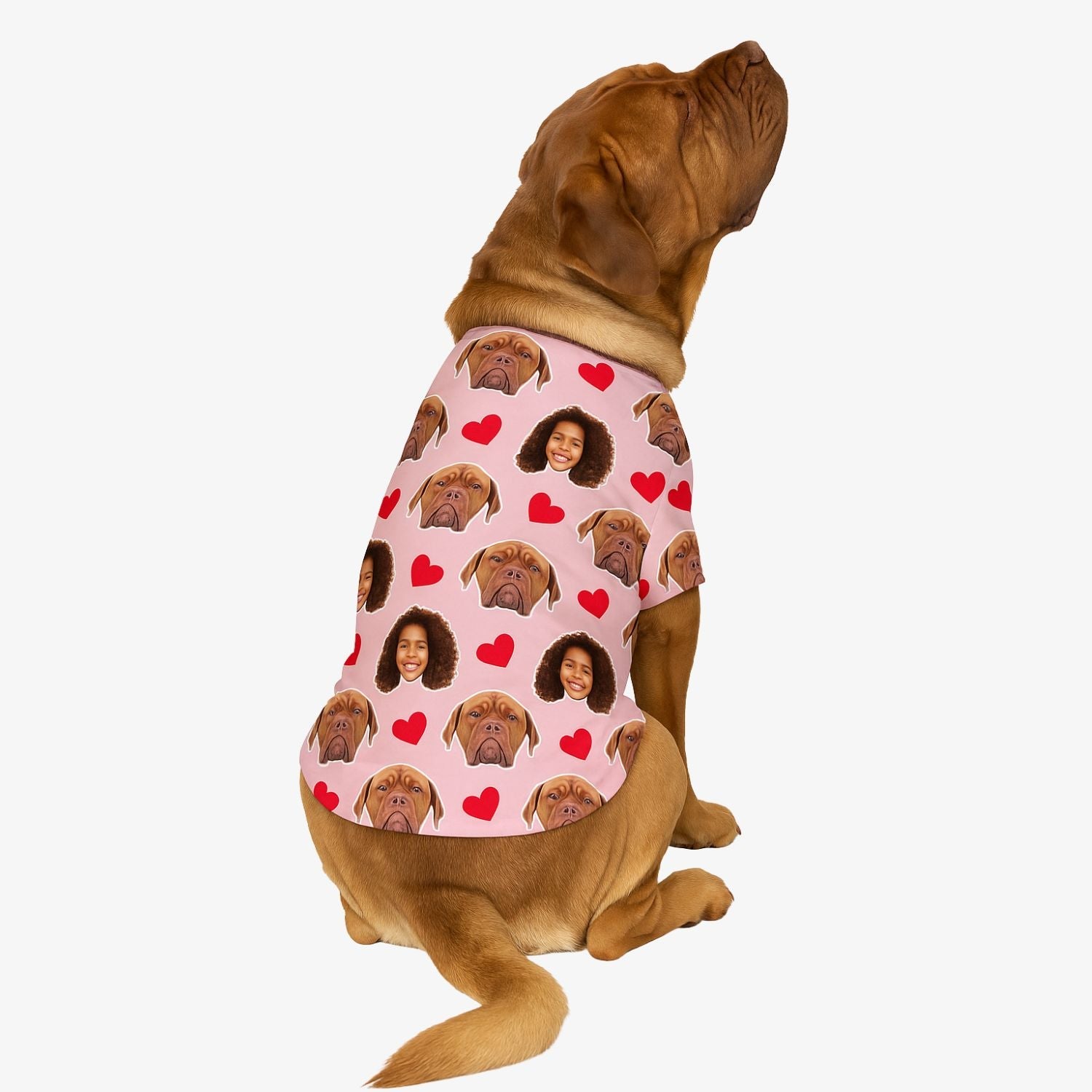 Red Hearts Personalized Dog T Shirt