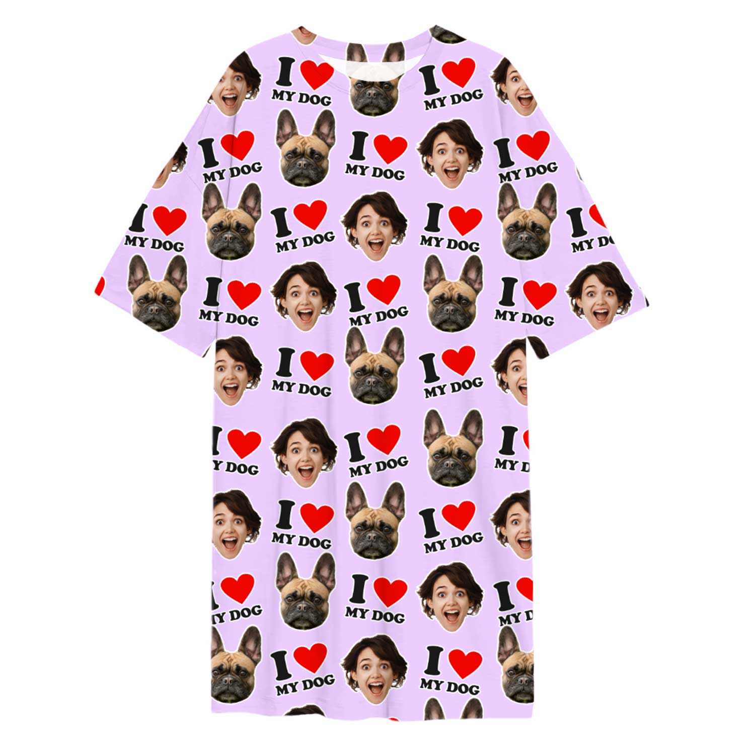 I Heart My Dog Custom Sleep Tee