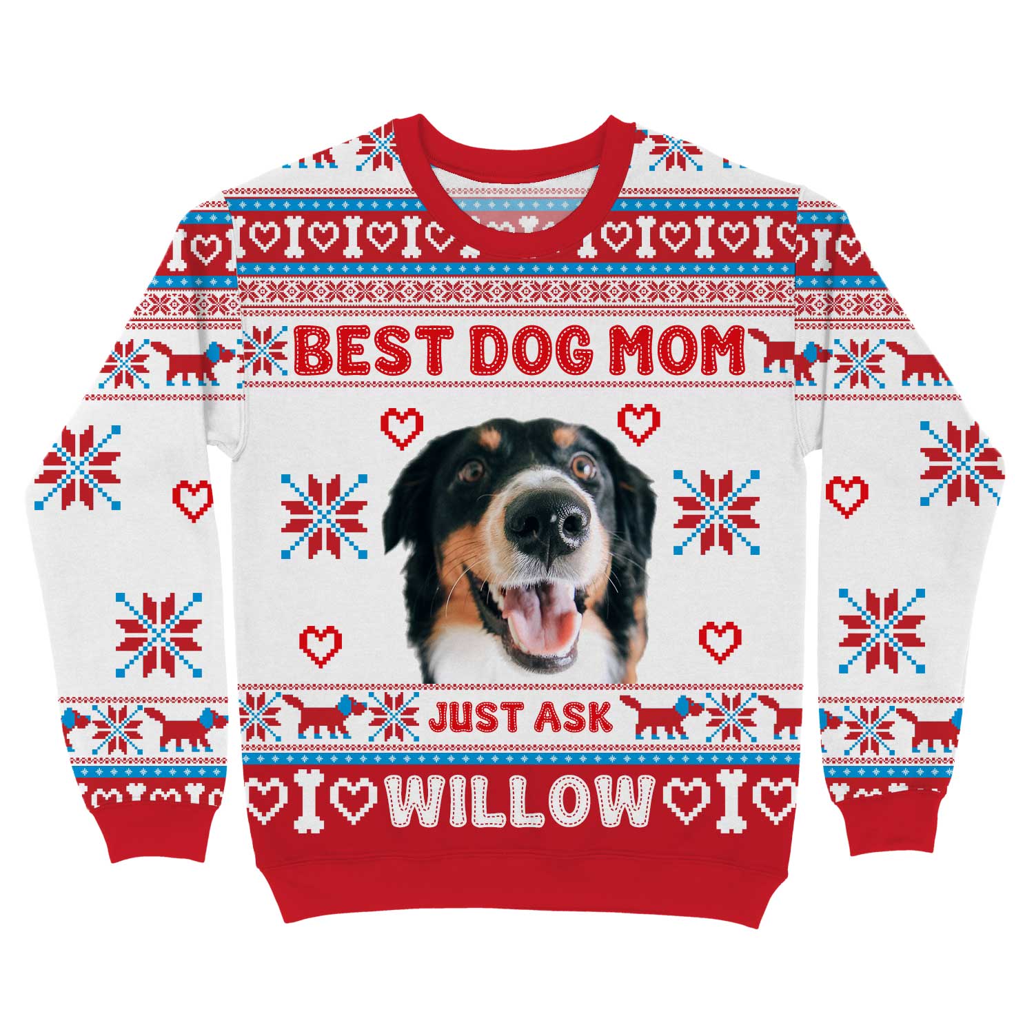 The Best Dog Mom Personalized Christmas Sweater