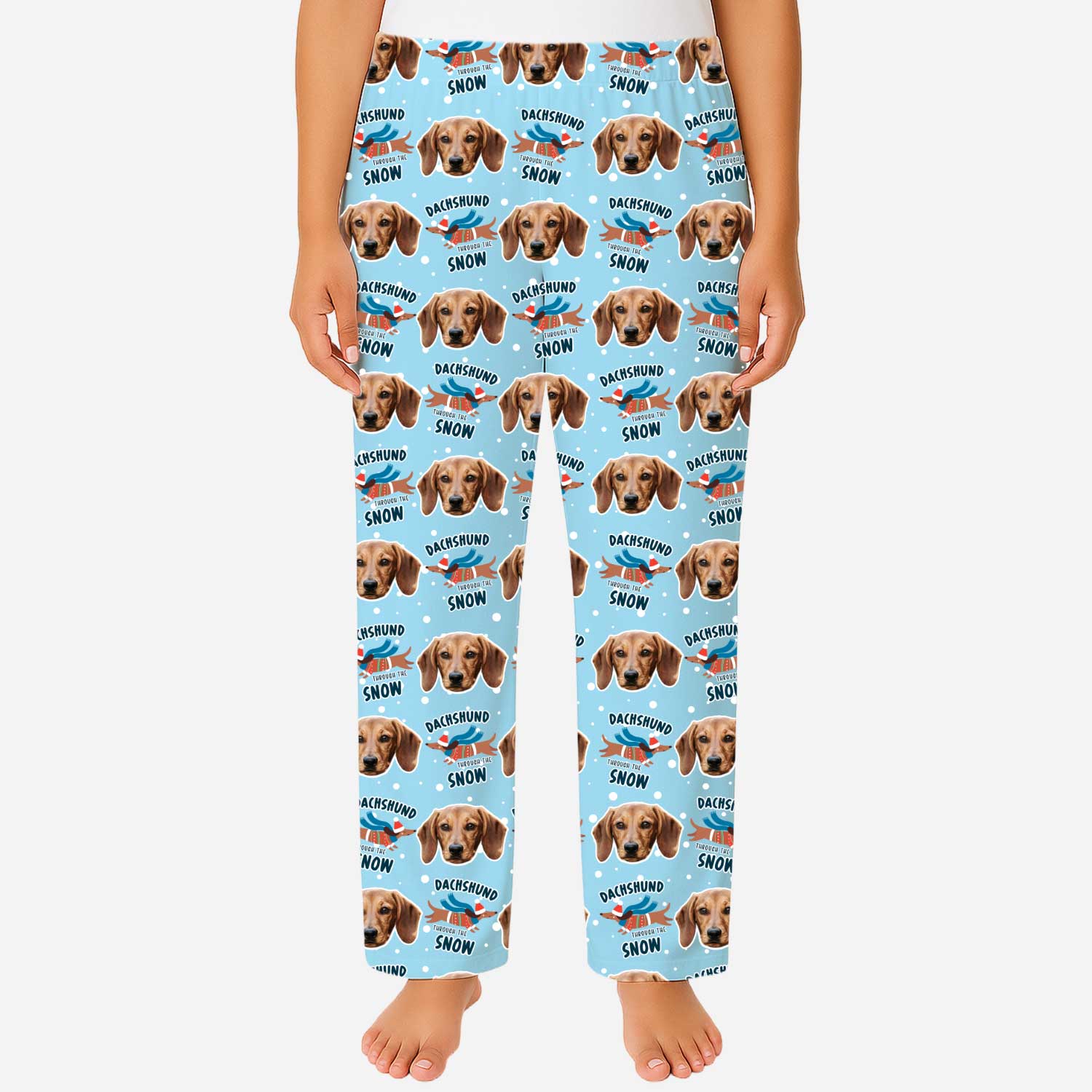 Dachshund Through The Snow Women's Personalized PJ Pants