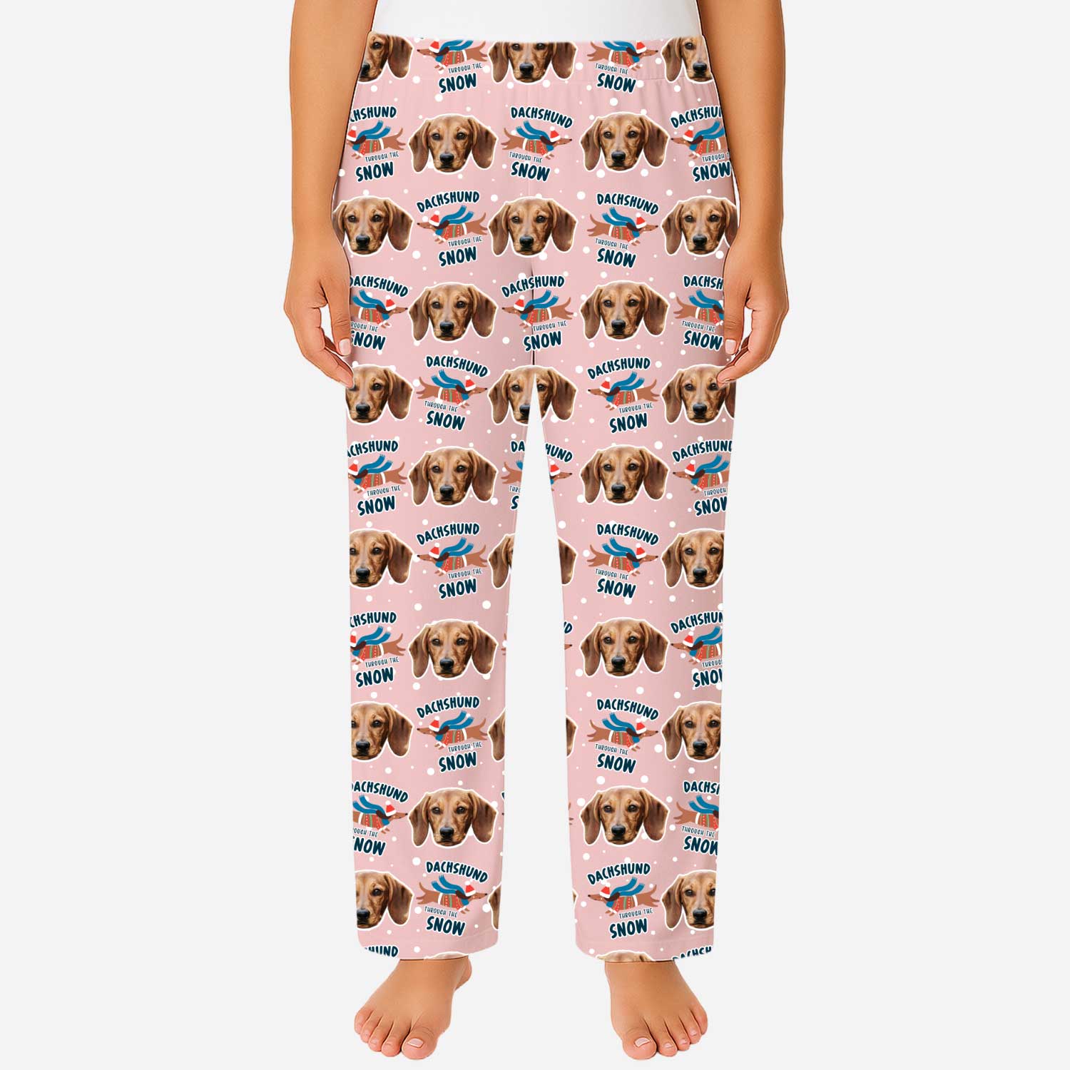 Dachshund Through The Snow Women's Personalized PJ Pants
