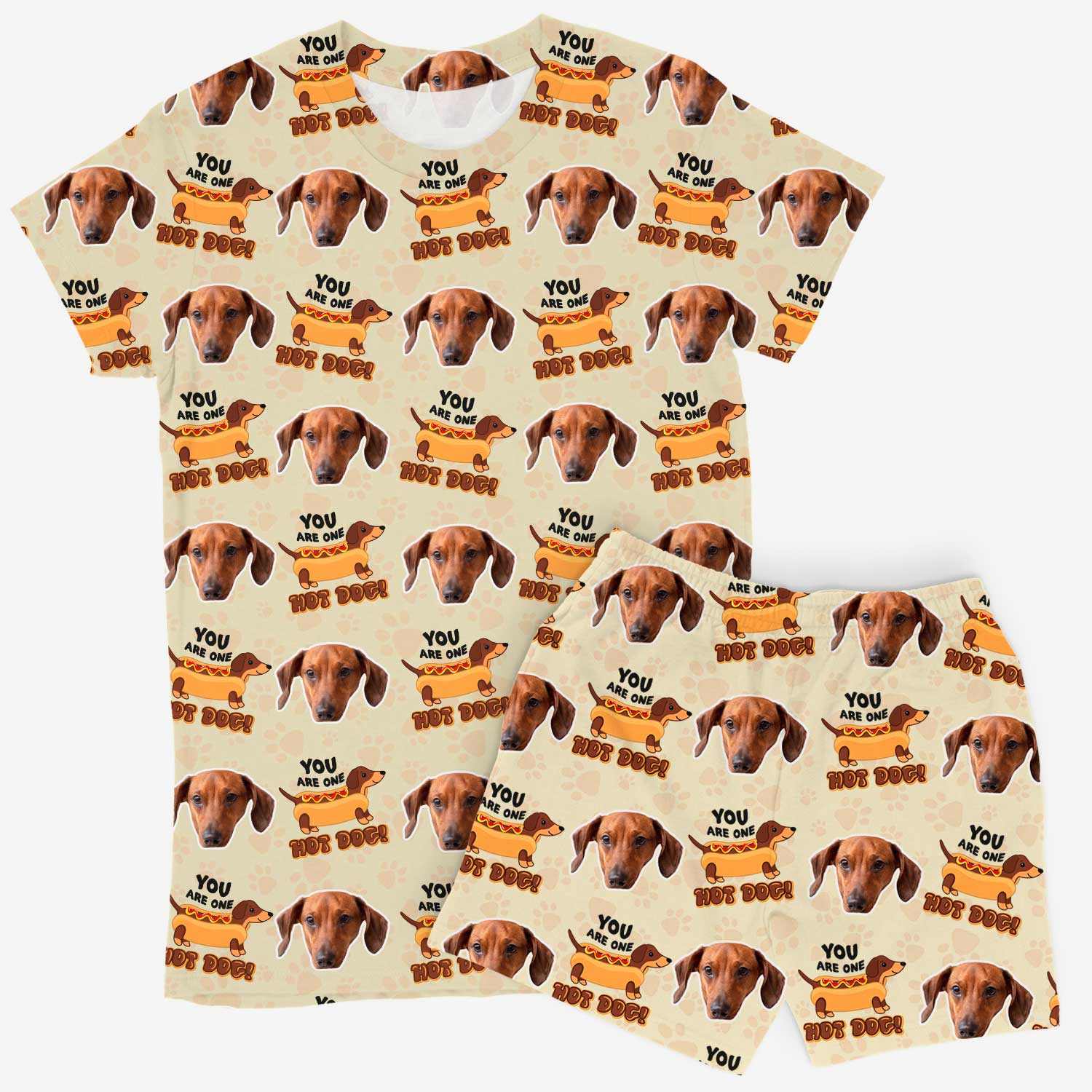 You Are One Hot Dog Women's Personalized PJs - Shorts Set