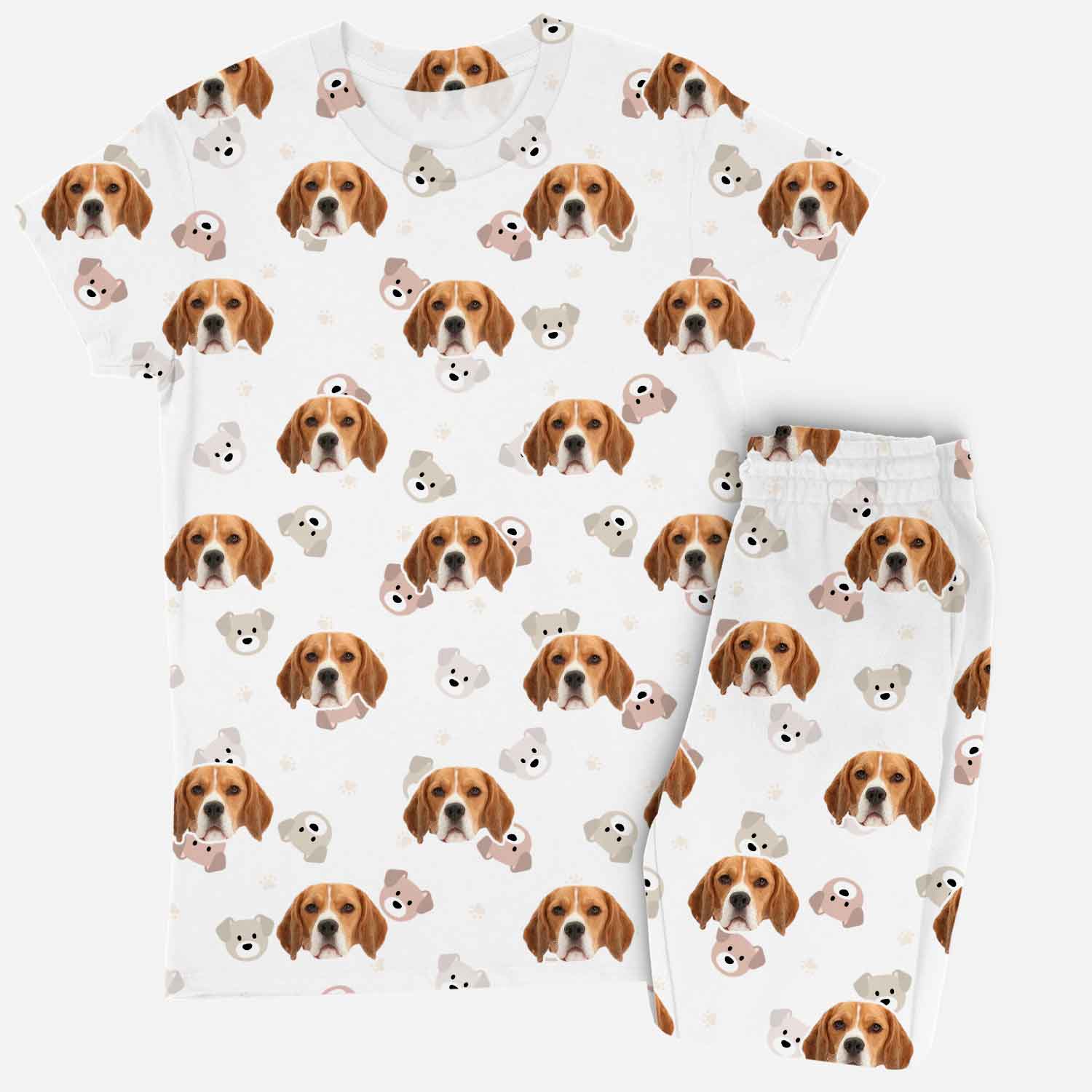 Women's Cute Faces Personalized Dog Pajamas - Pants Set