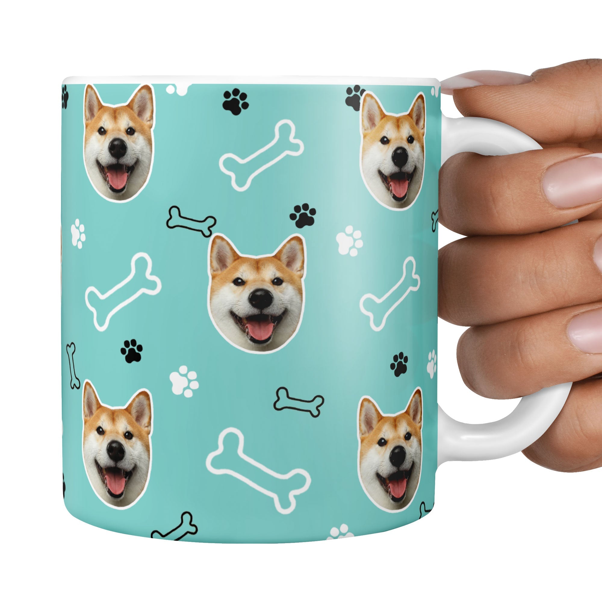 personalized dog mug with bone design